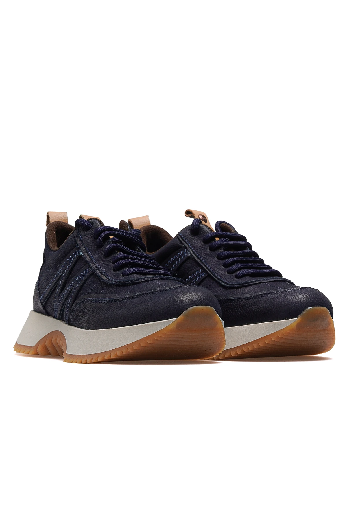 Kadın Hakiki Deri Sneaker Günlük Ayakkabı D25KA-3700 Z - LACİVERT NUBUK