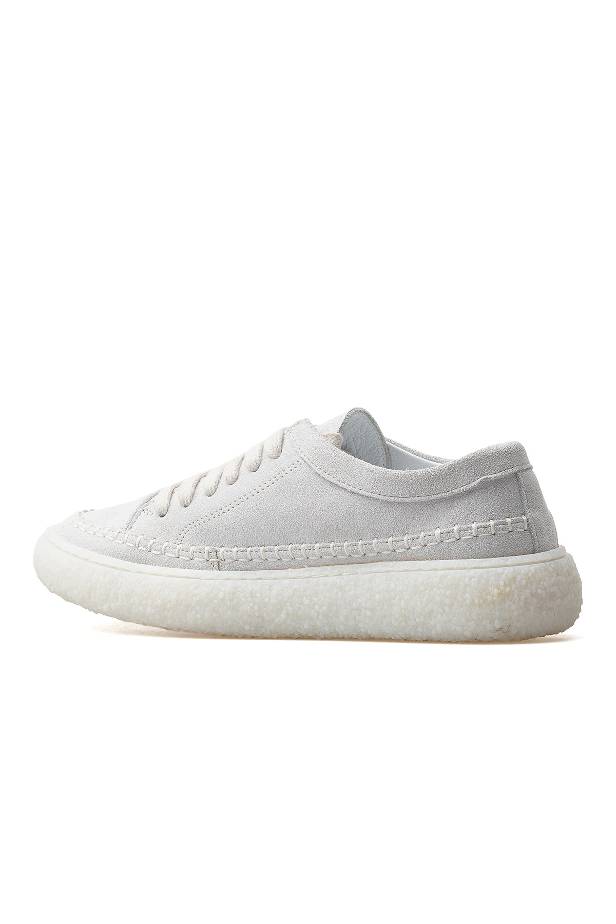 Kadın Hakiki Deri Sneaker Ayakkabı D25YA-240 Z - BEYAZ SÜET