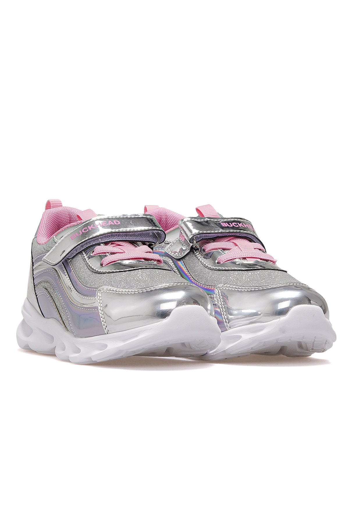 Glossy Shine Kız Çocuk Hafif Işıklı Günlük Sneaker Spor Ayakkabı BUCK4430 - GÜMÜŞ