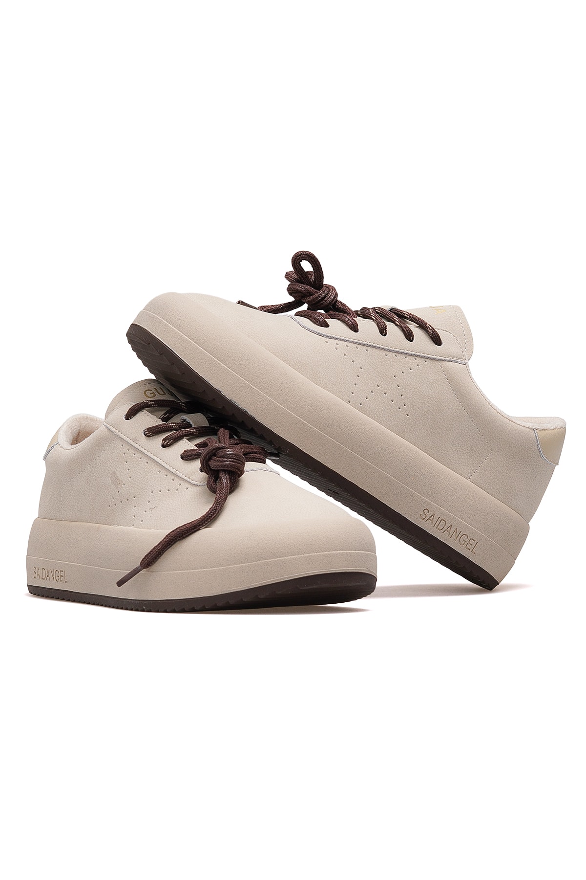 Kadın Deri Sneaker Ayakkabı 25K372 Z - NUBUK BEJ