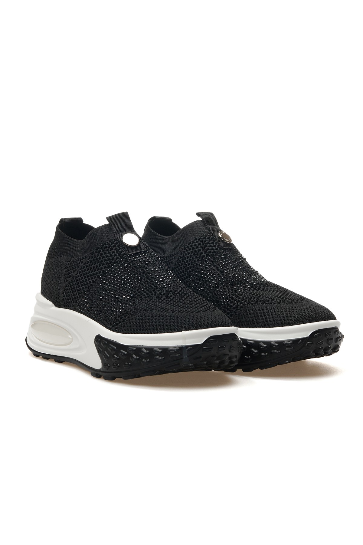 Kadın Taş Detaylı Sneaker Günlük Ayakkabı 25Y305-4 Z - SİYAH