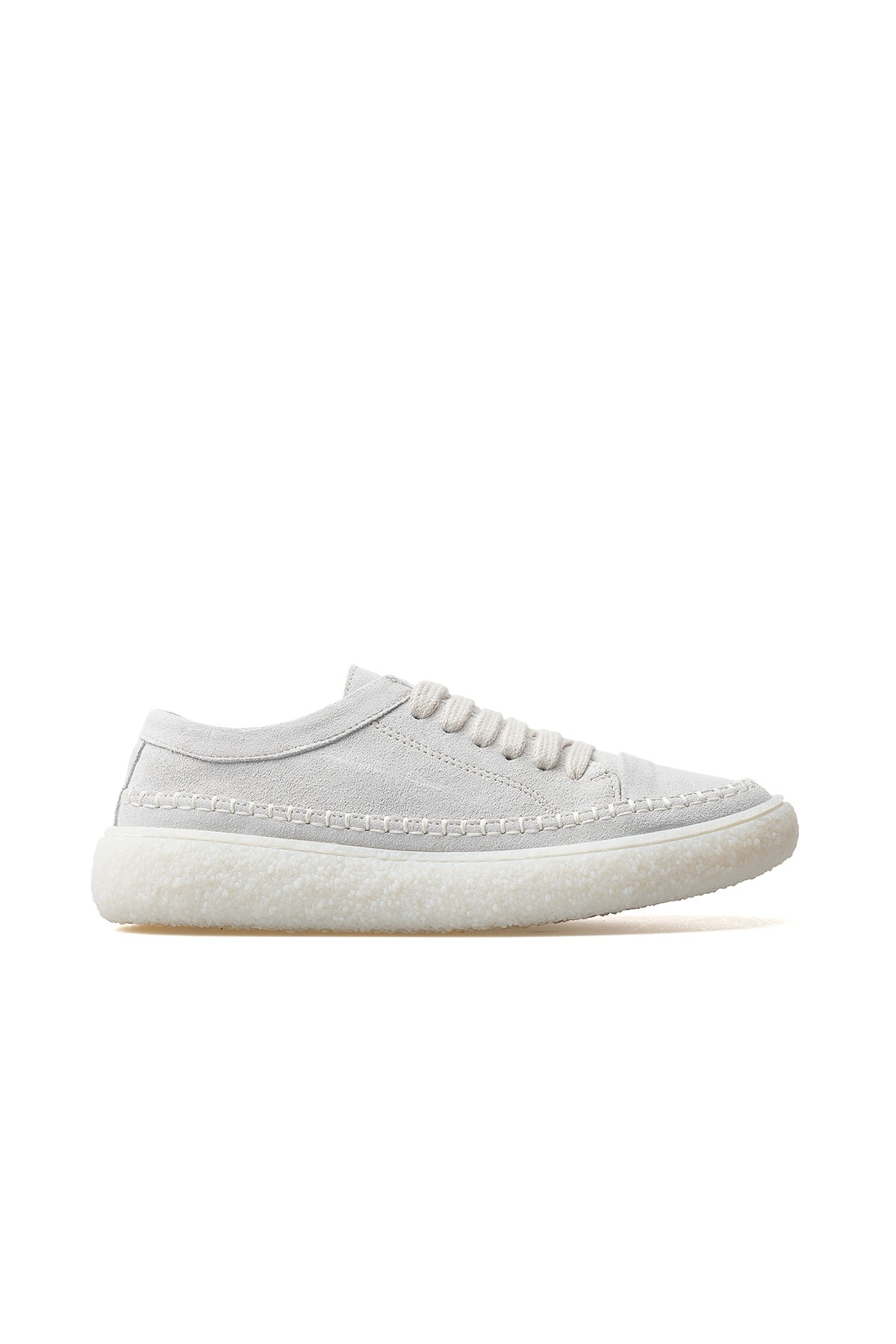 Kadın Hakiki Deri Sneaker Ayakkabı D25YA-240 Z - BEYAZ SÜET