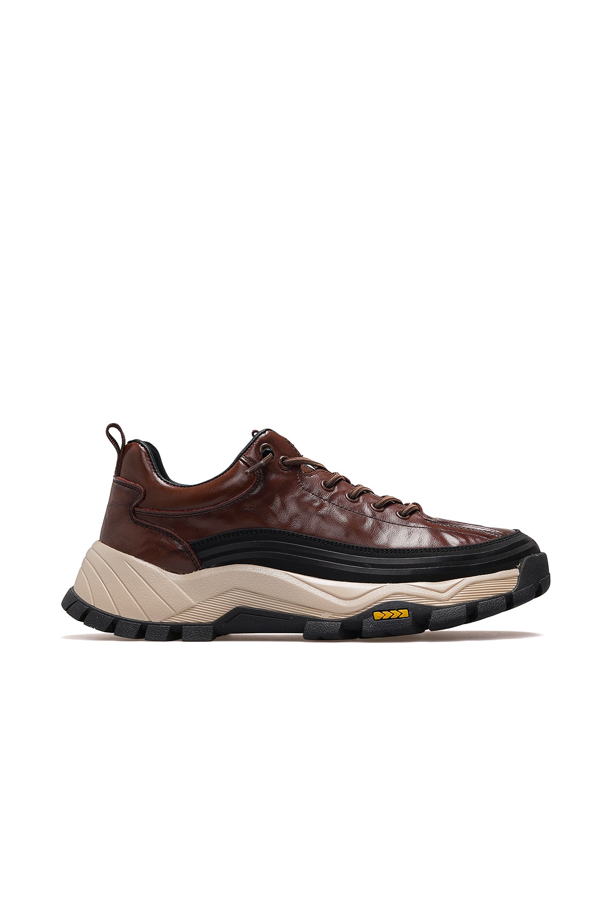 Erkek Deri Günlük Sneaker Ayakkabı 25K570 M - KAHVE