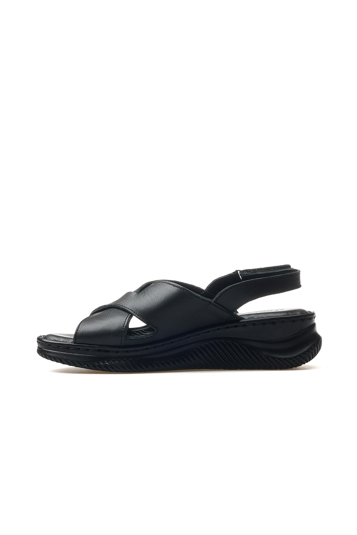 Kadın Hakiki Deri Günlük Sandalet D25YS-2855 Z - SİYAH