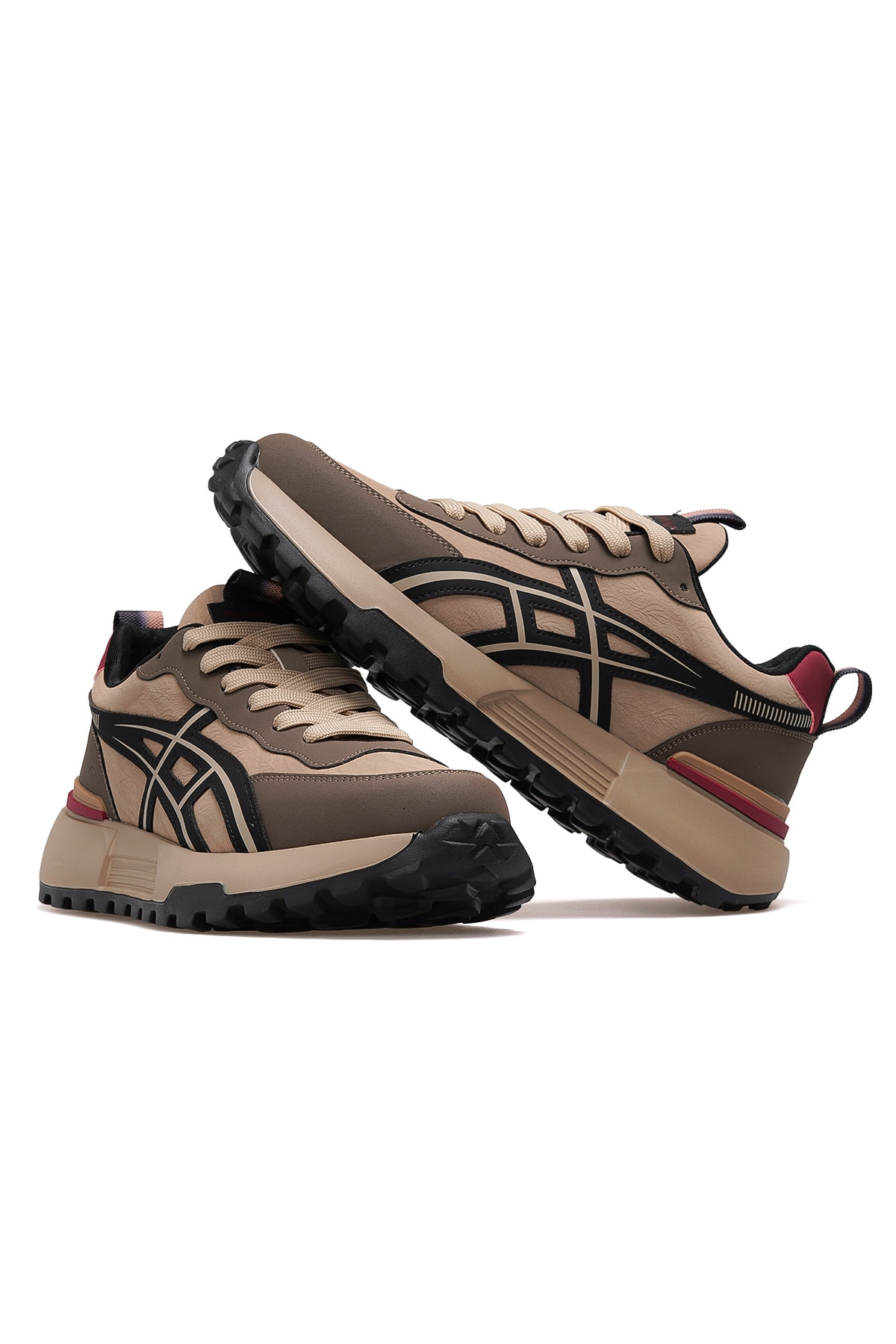 Erkek Deri Günlük Hafif Sneaker Ayakkabı 25K501-2 M - KAHVE