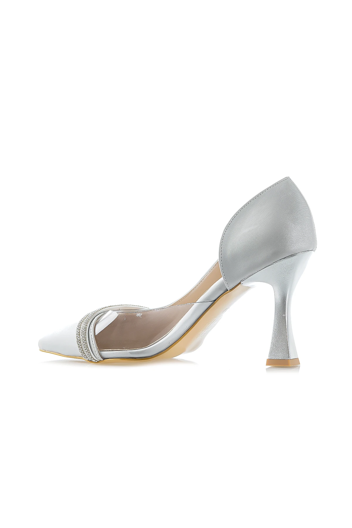 Yaşar Kaşlı Kadın Taş Detaylı Topuklu Ayakkabı (36-40) YKA-654 Z - LAME SATEN