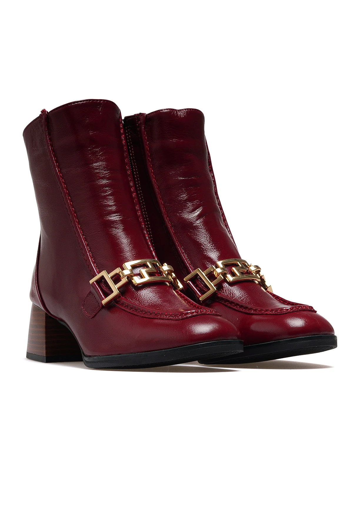 Kadın Hakiki Deri Loafer Günlük Bot D25KB-8270 Z - BORDO KIRIŞIK RUGAN