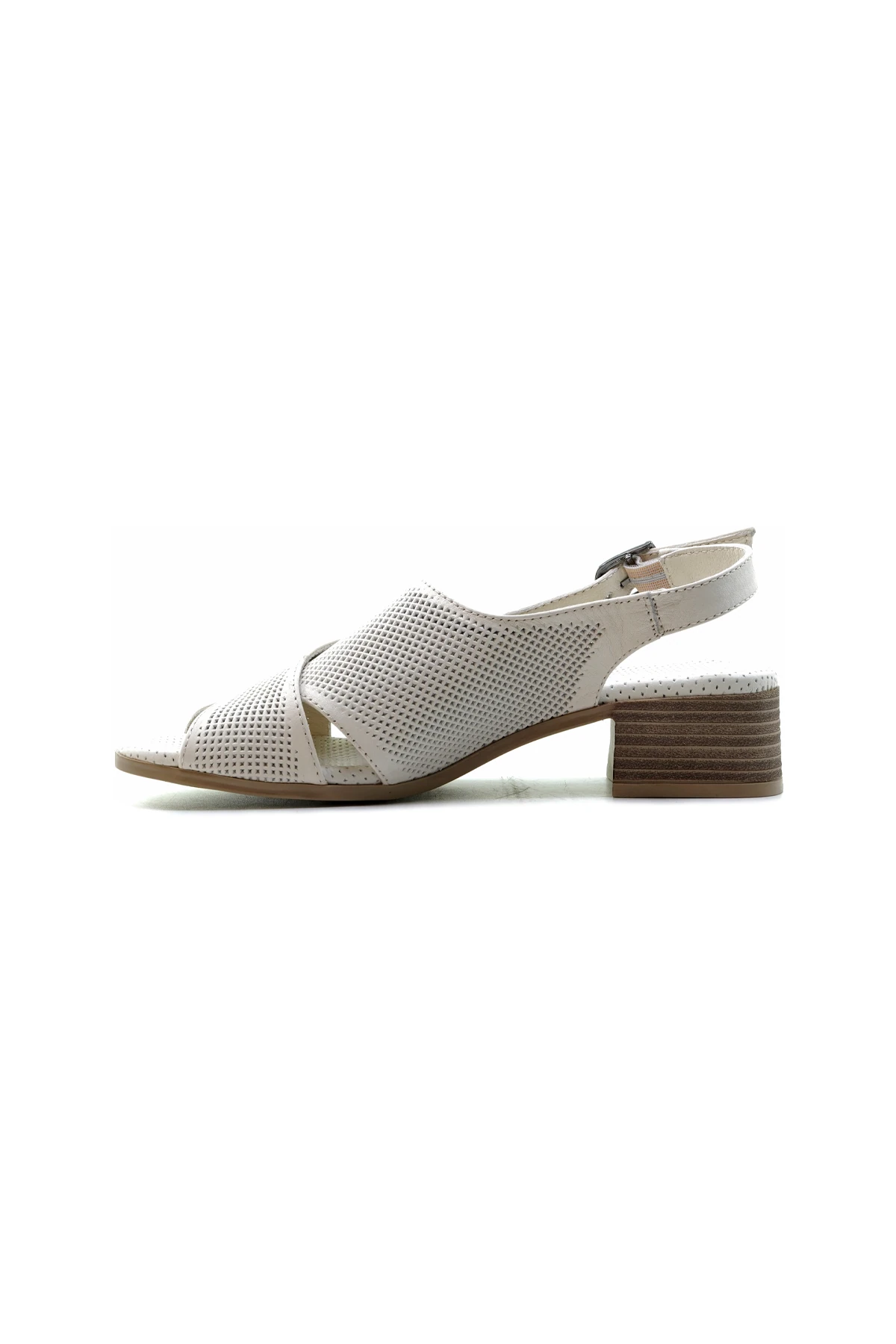 Mammamia Kadın Hakiki Deri Comfort Casual Günlük Sandalet (36-40) D24YS-1085 Z - KEMİK