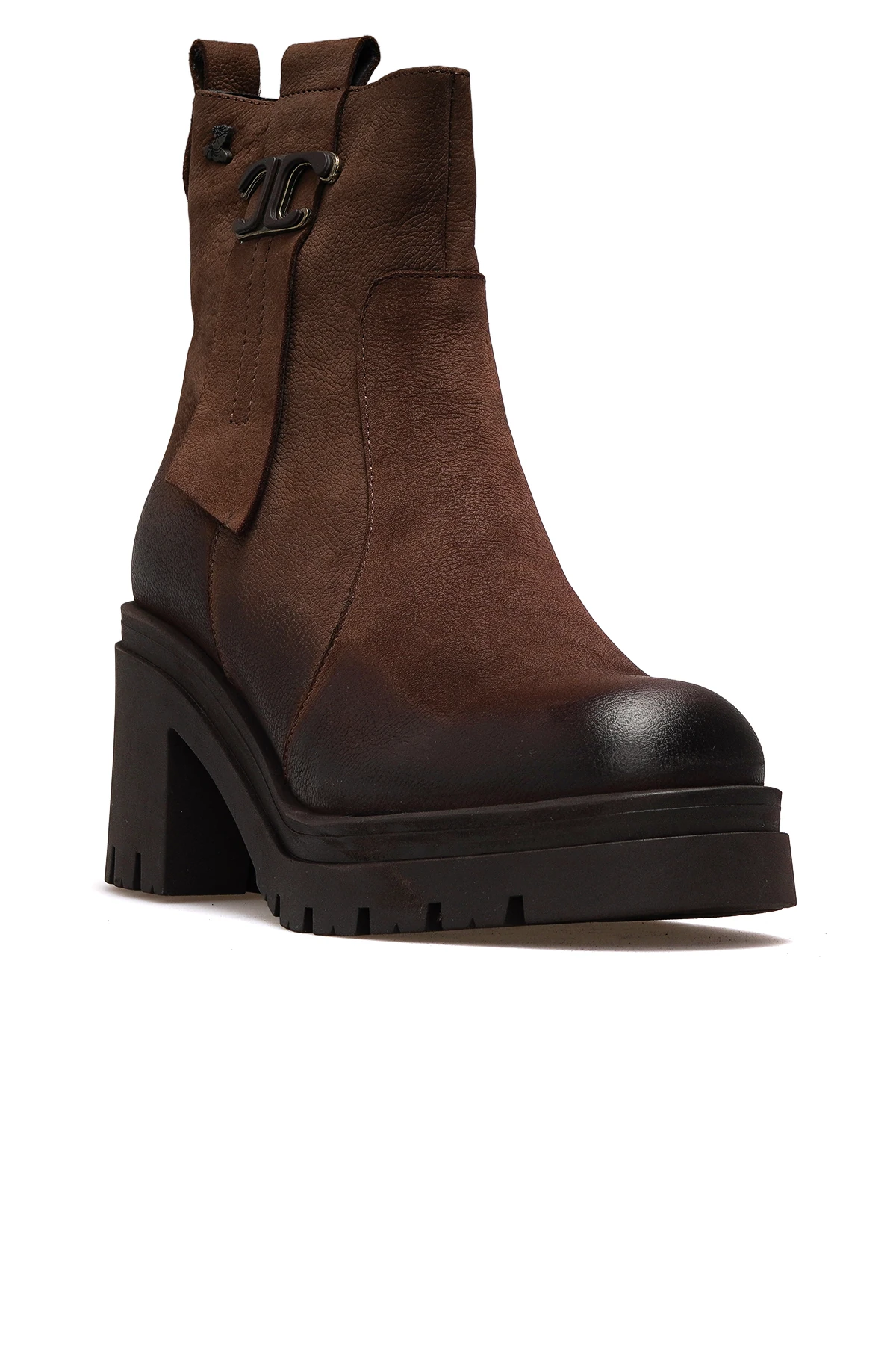 Kadın Hakiki Deri Topuklu Günlük Bot 2351311K Z - VİZON NUBUK