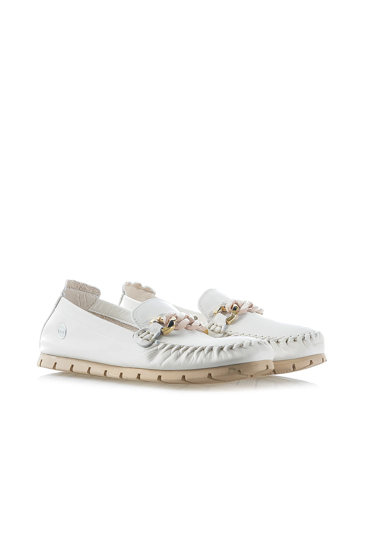 Mammamia Kadın Hakiki Deri Toka Detaylı Günlük Babet (36-40) D24YA-300 Z - KEMİK