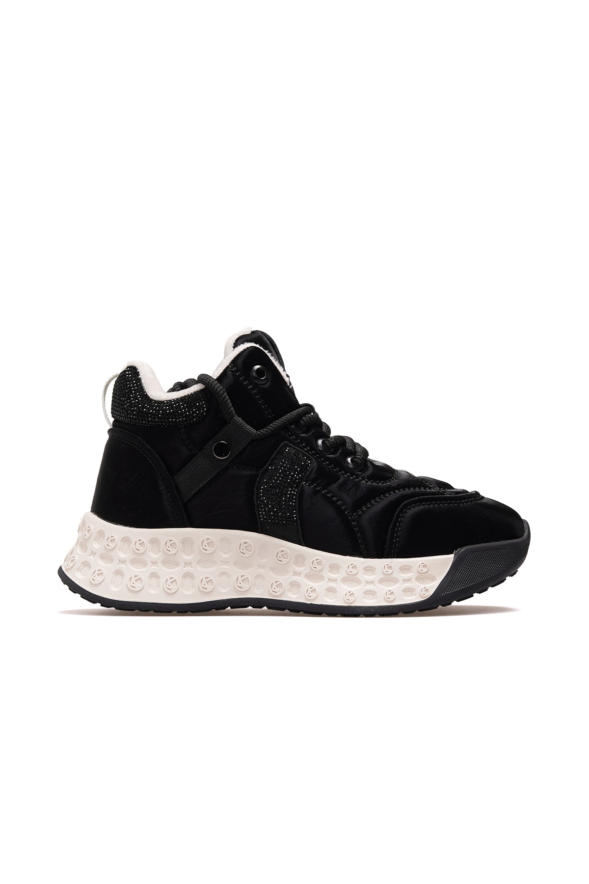 Kadın Deri Kürklü Sneaker Bot 25K316 Z - SİYAH
