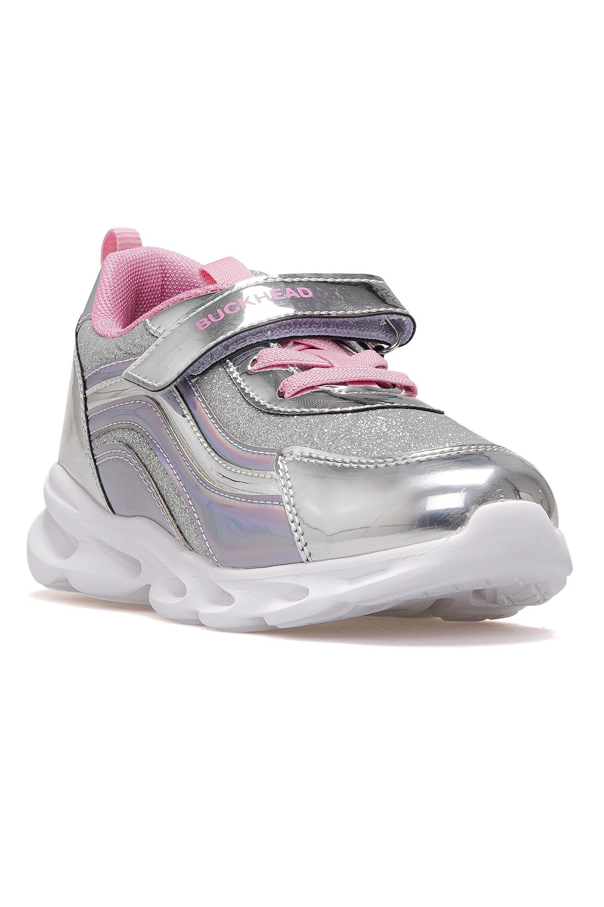 Glossy Shine Kız Çocuk Hafif Işıklı Günlük Sneaker Spor Ayakkabı BUCK4430 - GÜMÜŞ