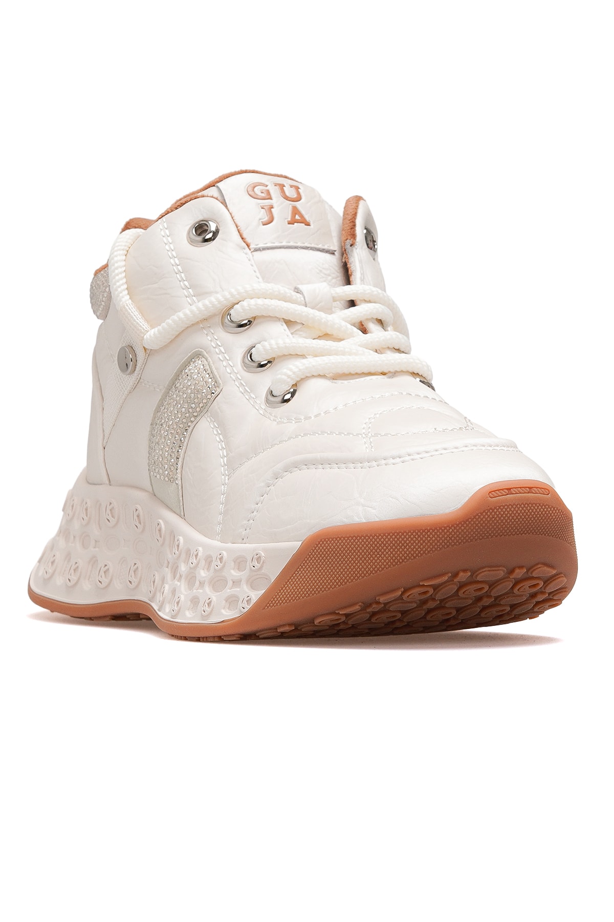 Kadın Deri Kürklü Sneaker Bot 25K316 Z - BEJ