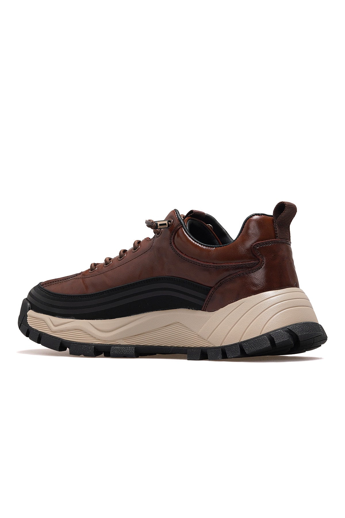 Erkek Deri Günlük Sneaker Ayakkabı 25K570 M - KAHVE