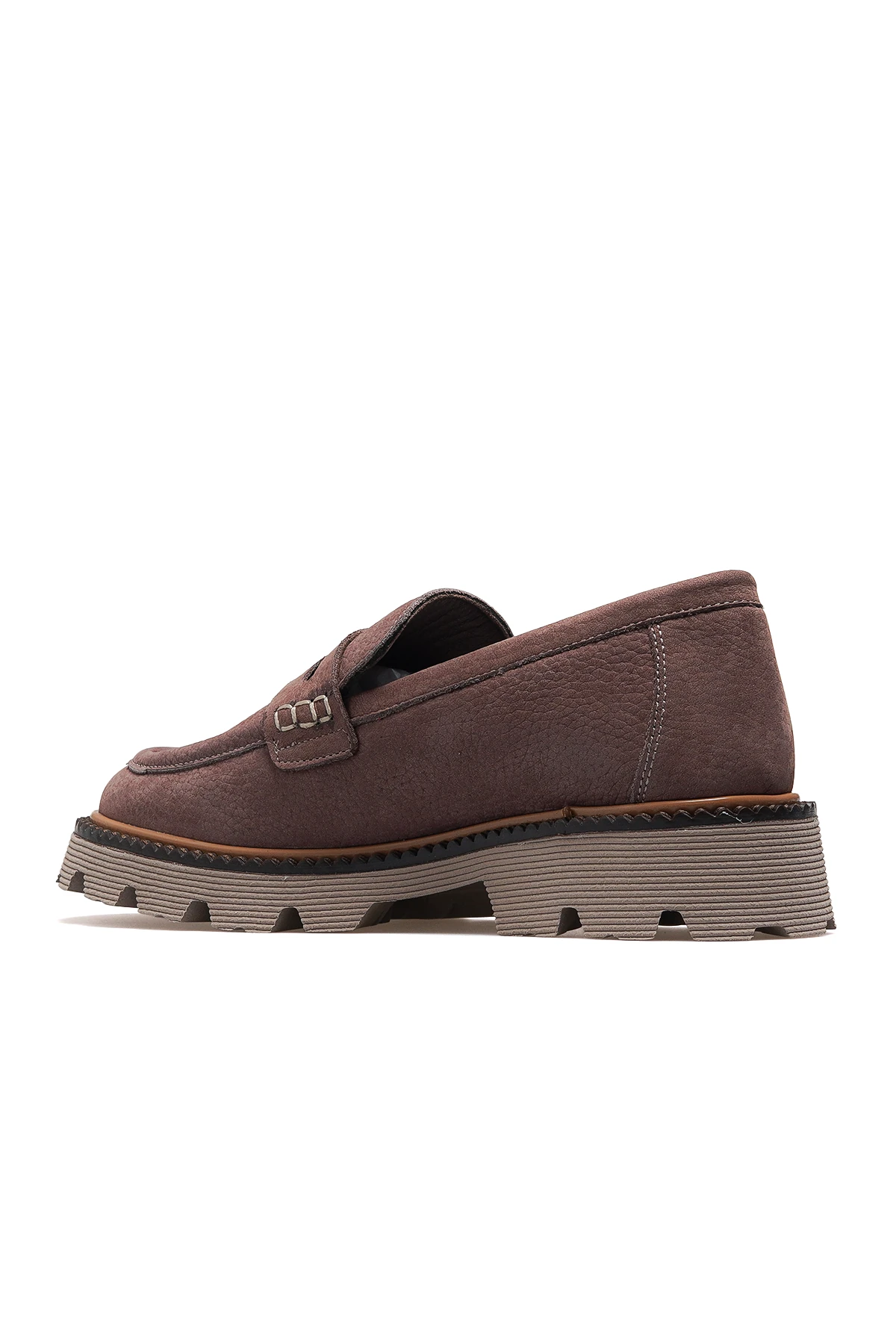 Kadın Hakiki Deri Loafer Günlük Ayakkabı D25KA-3190 Z - VİZON NUBUK