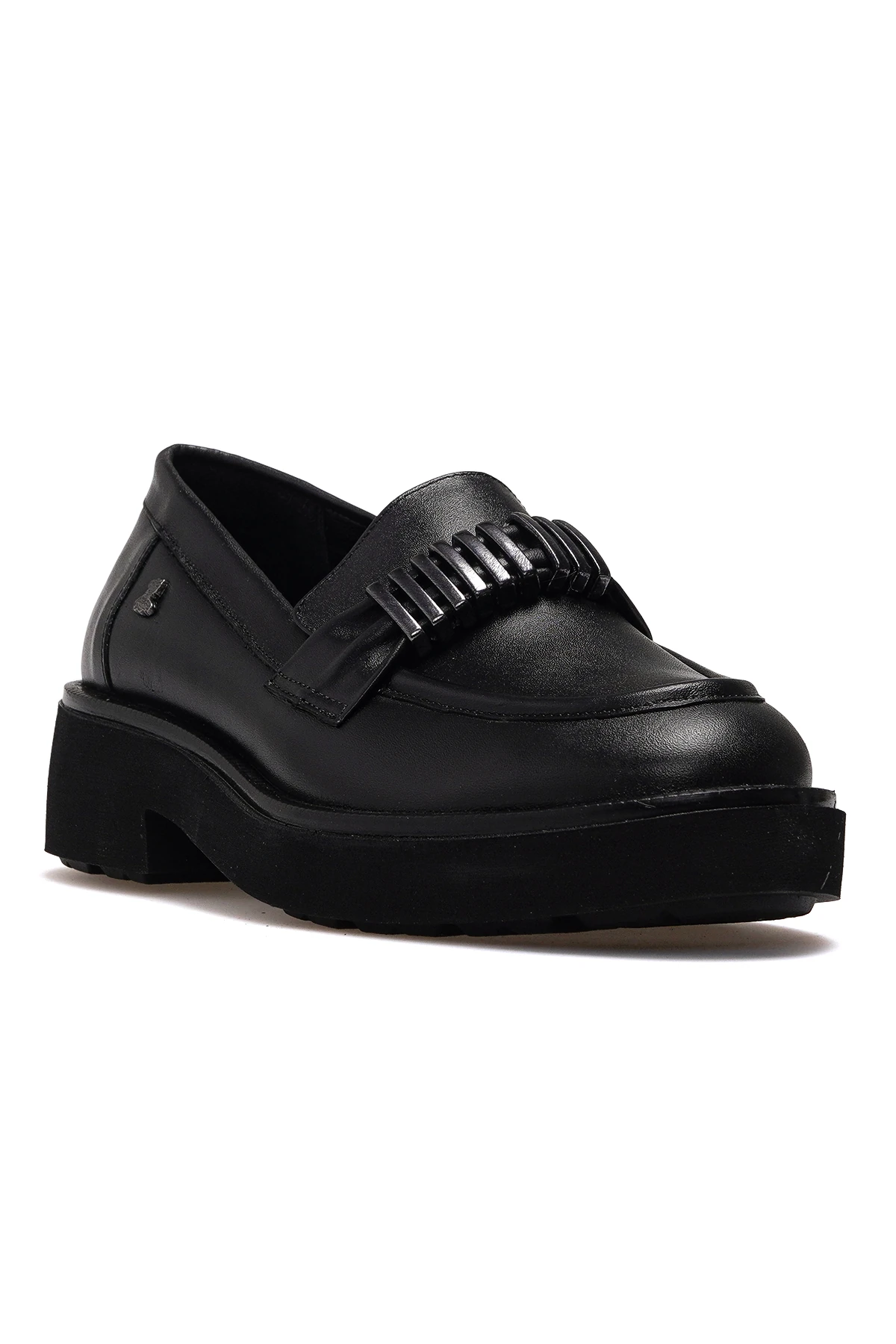 Kadın Hakiki Deri Loafer Günlük Ayakkabı 2411551K Z - SİYAH