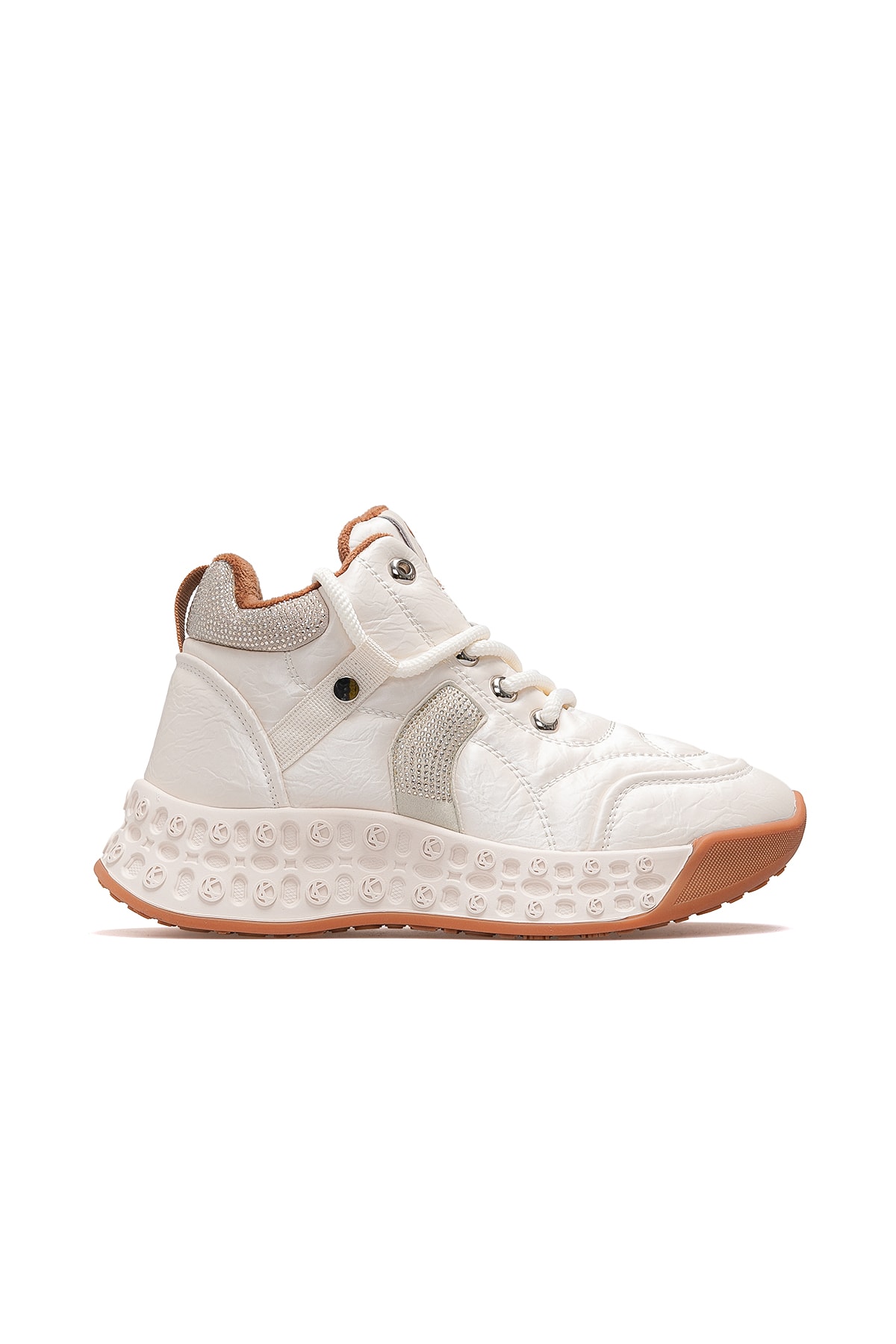 Kadın Deri Kürklü Sneaker Bot 25K316 Z - BEJ