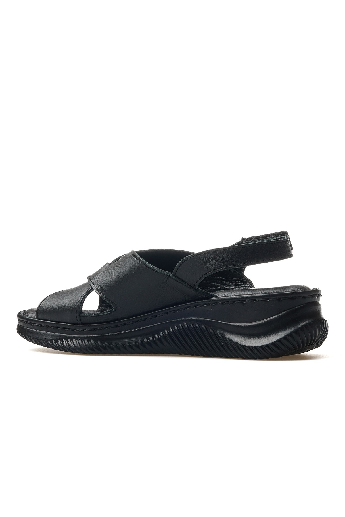 Kadın Hakiki Deri Günlük Sandalet D25YS-2855 Z - SİYAH