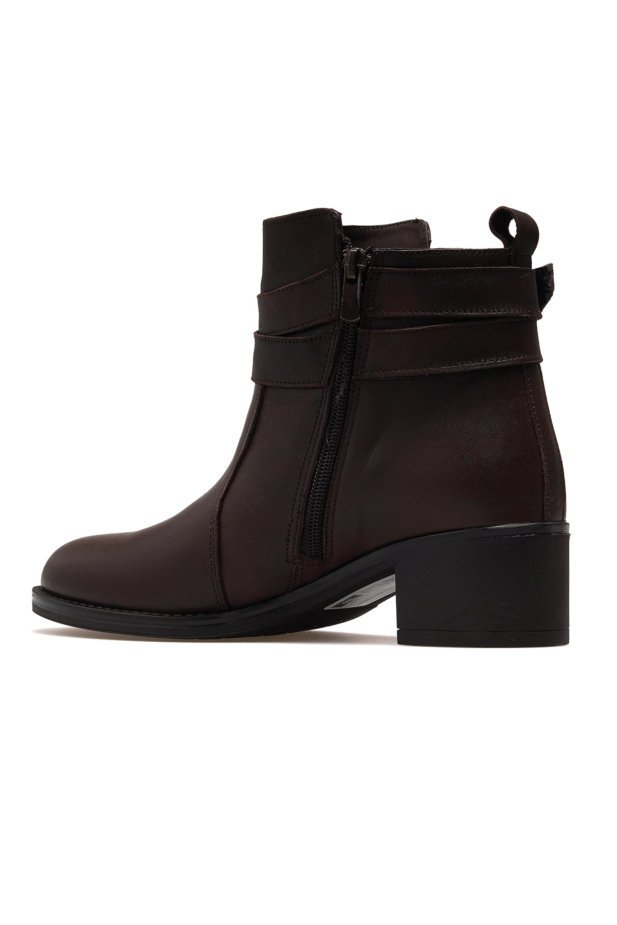 Kadın Hakiki Deri Topuklu Günlük Bot D25KB-1670 Z - KAHVE