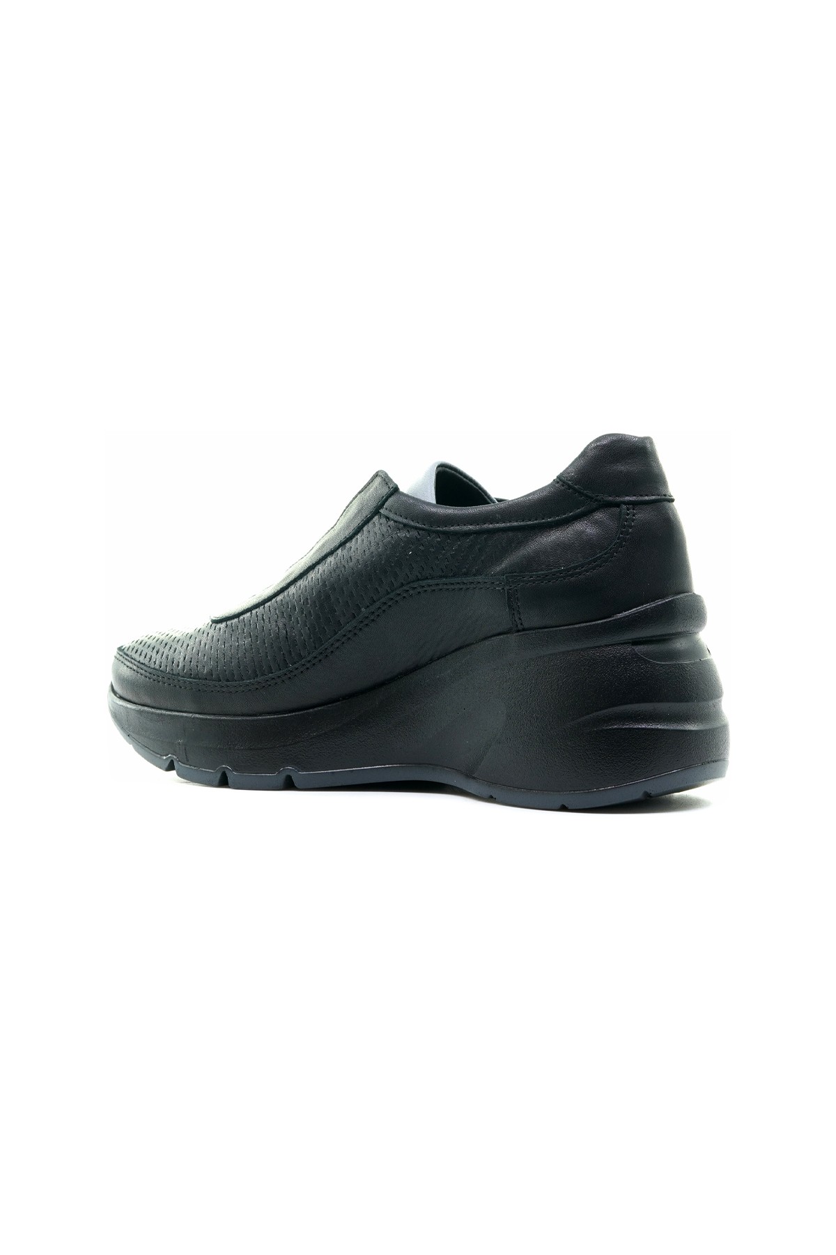 Mammamia Kadın Hakiki Deri Dolgu Topuklu Casual Günlük Ayakkabı (36-40) D24YA-3720 Z - SİYAH/FÜME