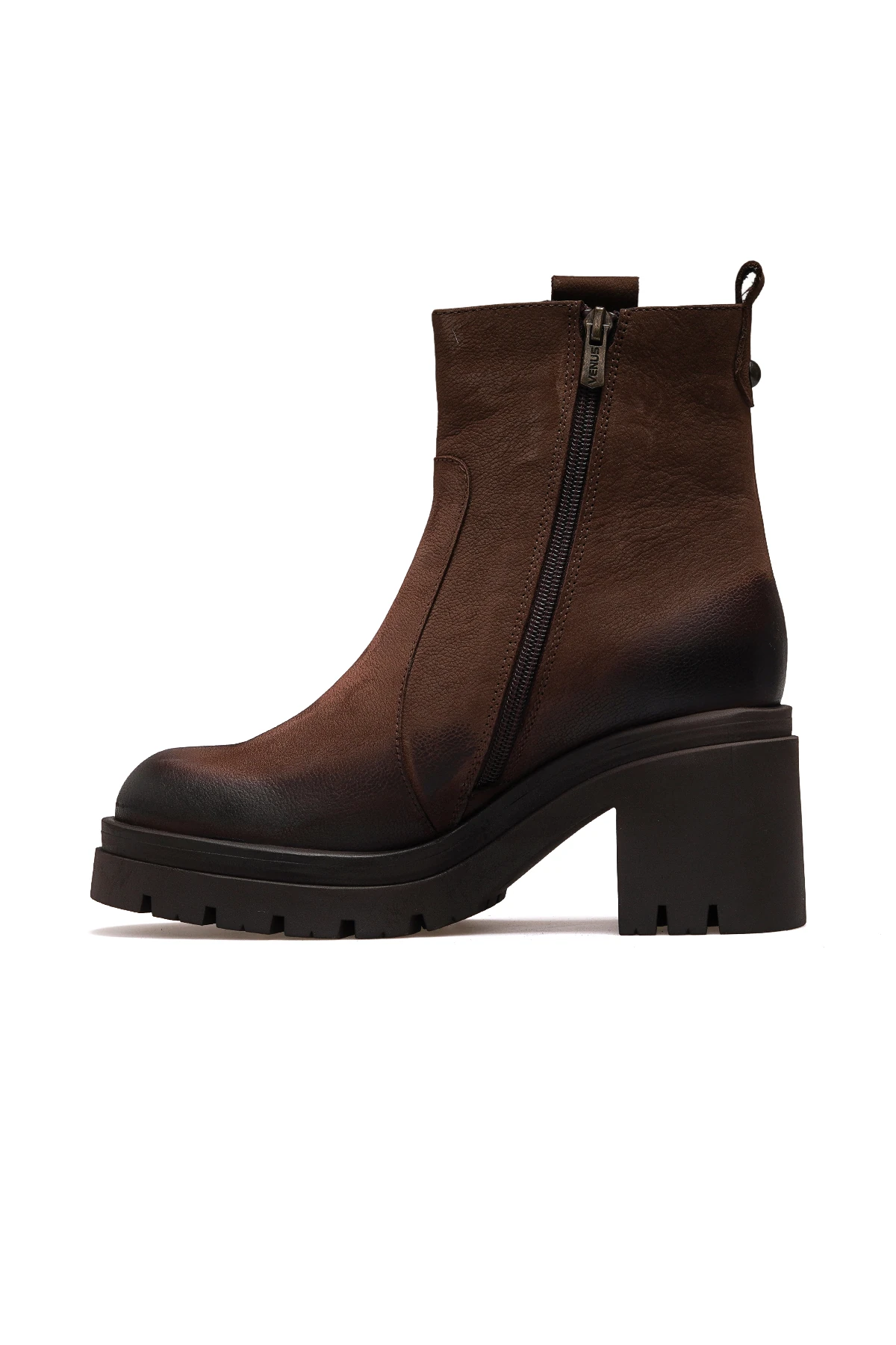 Kadın Hakiki Deri Topuklu Günlük Bot 2351311K Z - VİZON NUBUK