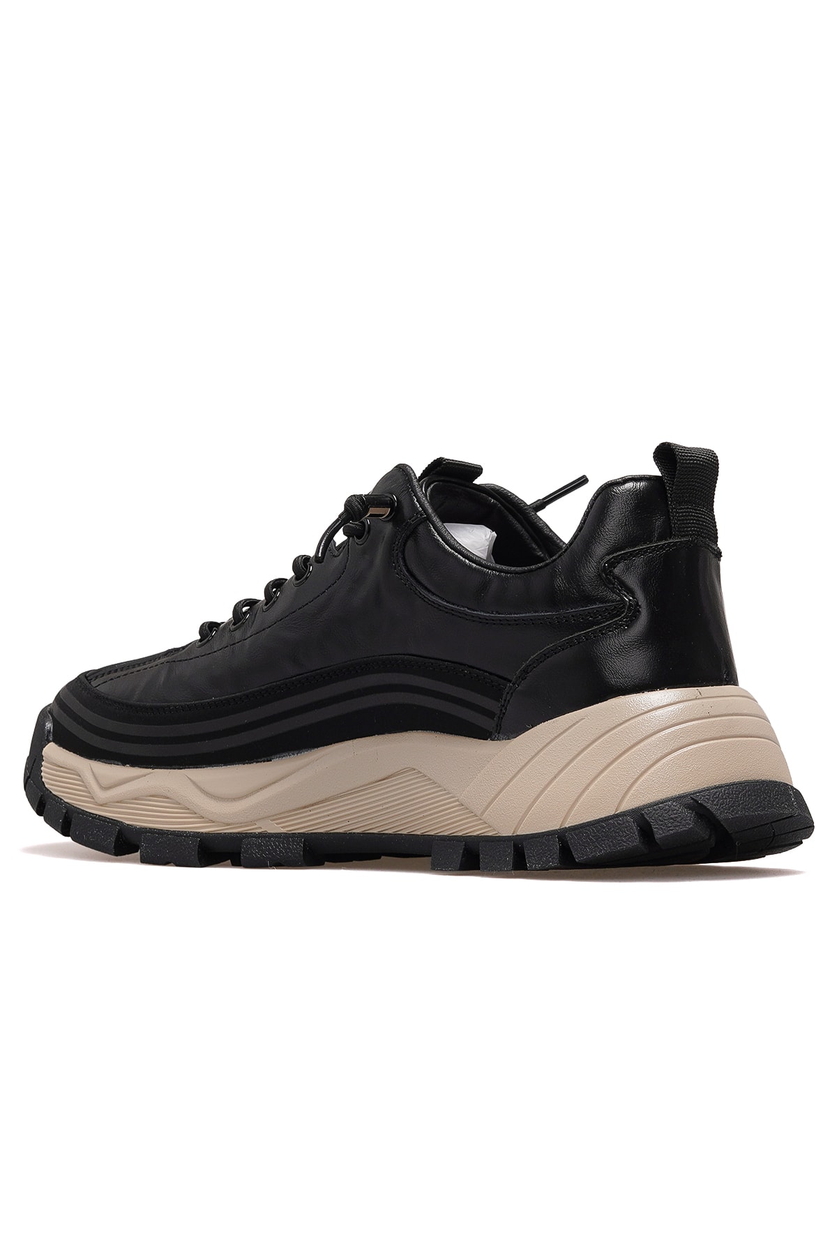 Erkek Deri Günlük Sneaker Ayakkabı 25K570 M - SİYAH