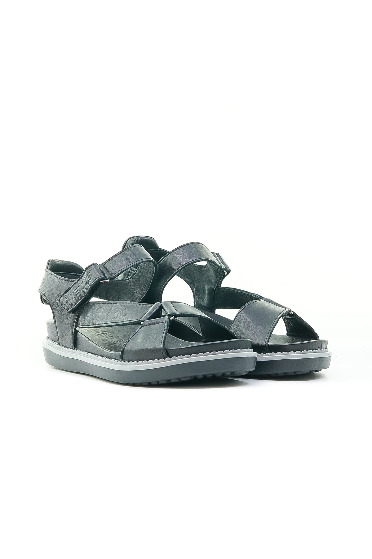 Venüs Kadın Hakiki Deri Ortopedik Comfort Casual Günlük Sandalet (36-40) 202064Y Z - SİYAH