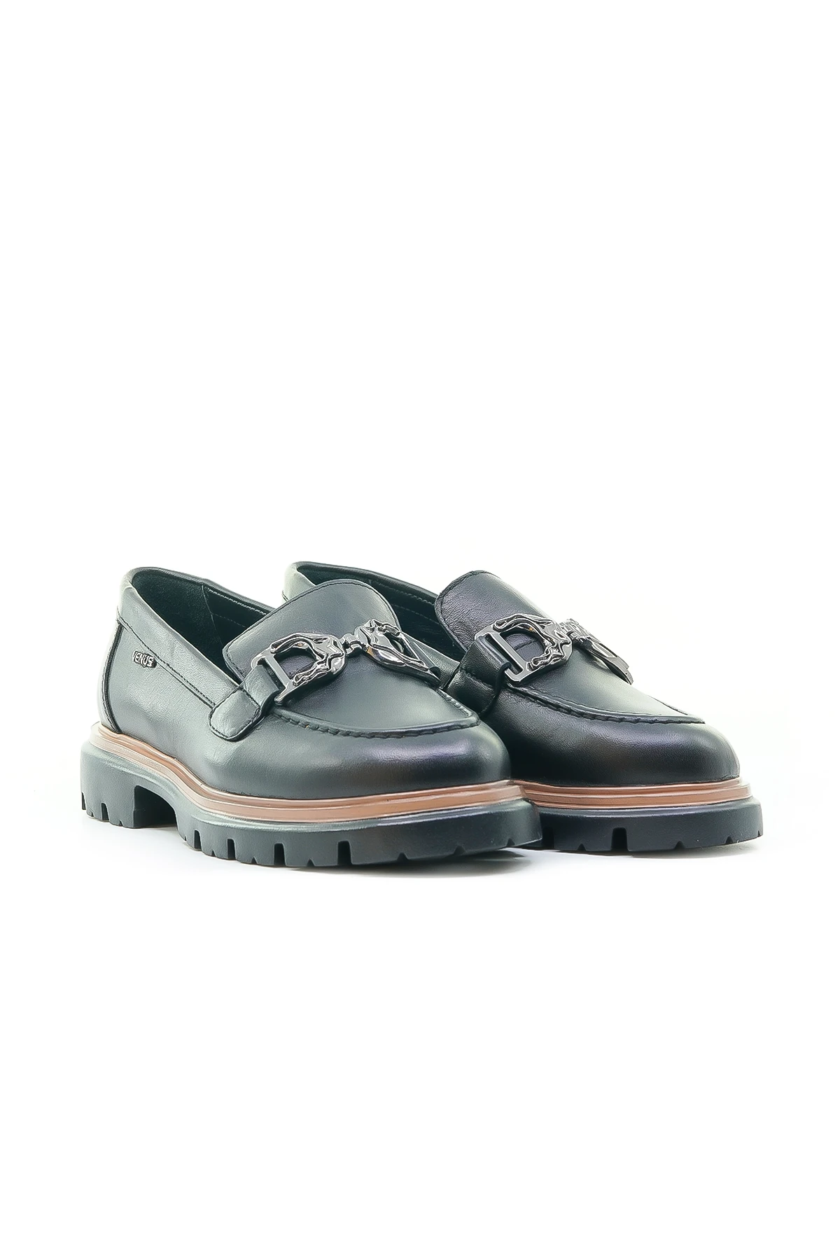 Venüs Kadın Hakiki Deri Toka Detaylı Loafer Günlük Ayakkabı (36-40) 2412902Y Z - SİYAH