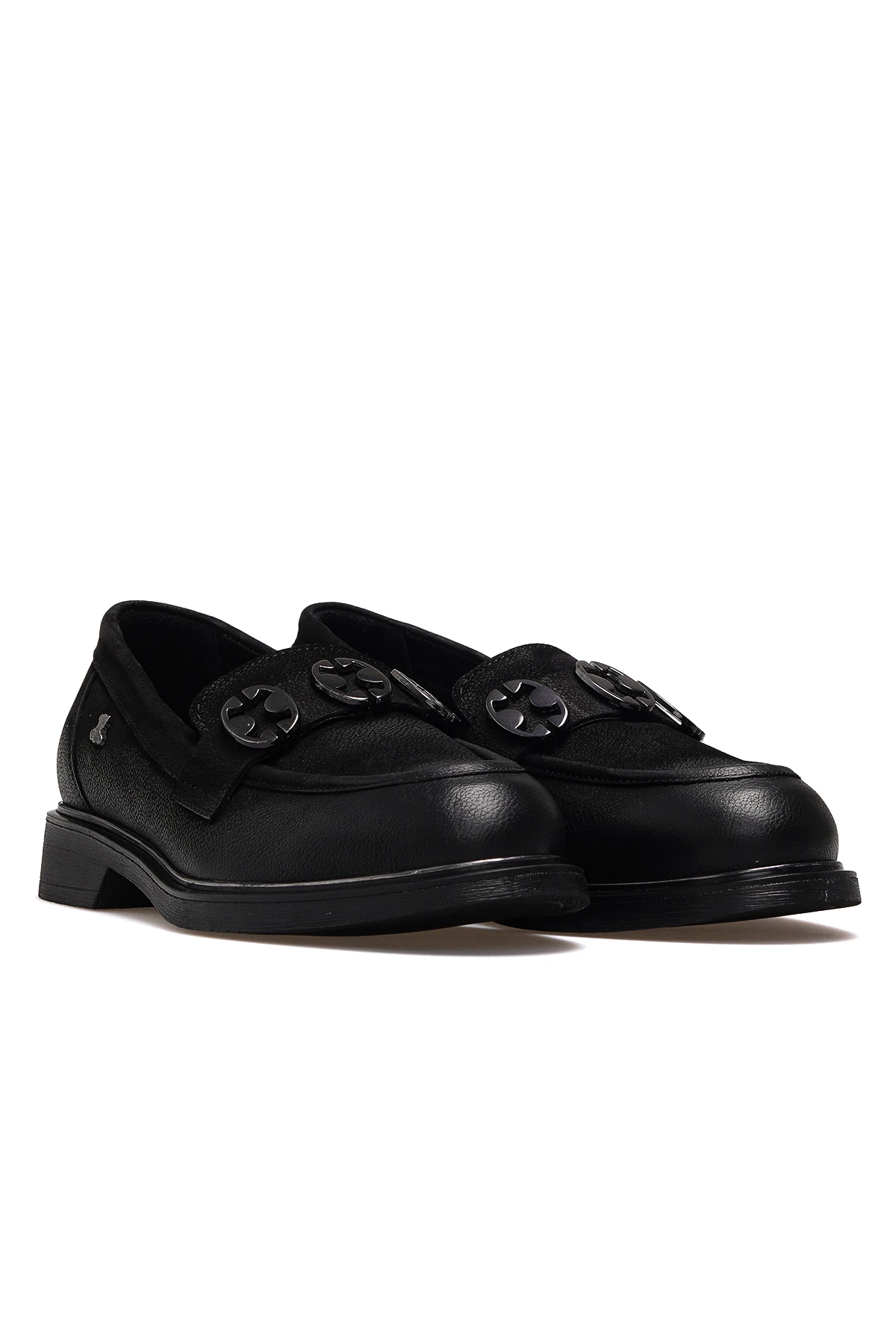 Kadın Hakiki Deri Loafer Günlük Ayakkabı 2550402K Z - SİYAH NUBUK