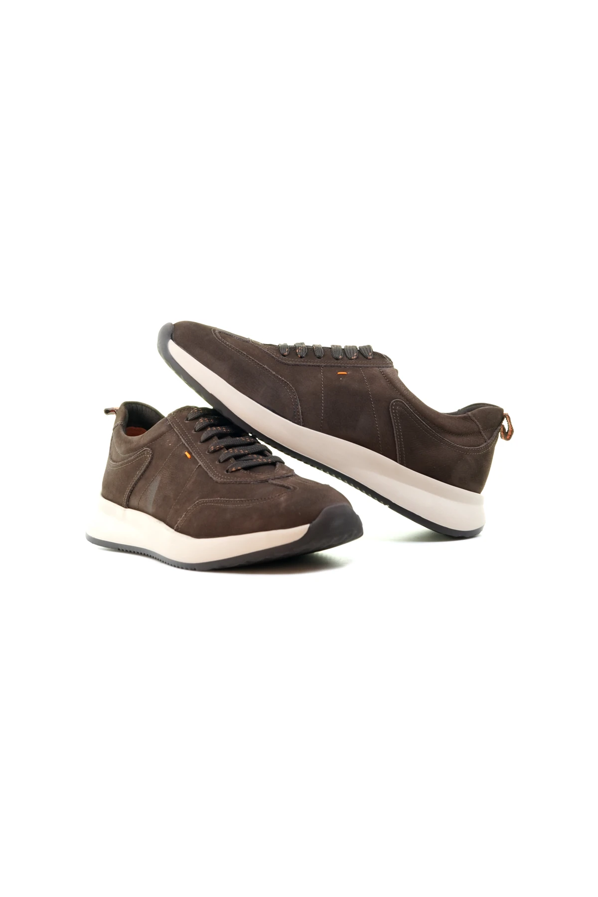 Yaşar Kaşlı Erkek Hakiki Deri Günlük Sneaker Ayakkabı (40-45 YKM-232240-1 - NUBUK KAHVE