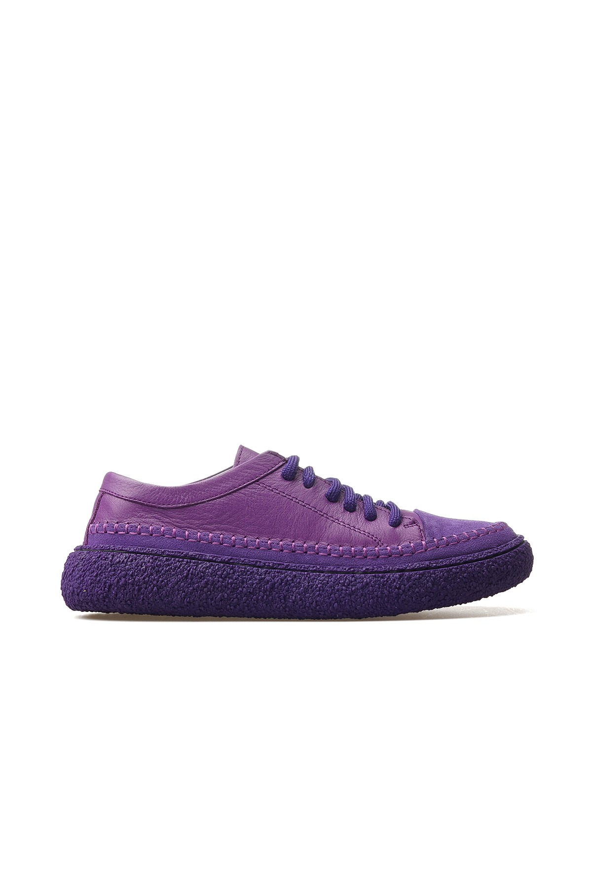 Kadın Hakiki Deri Sneaker Ayakkabı D25YA-240 Z - LİLA SÜET