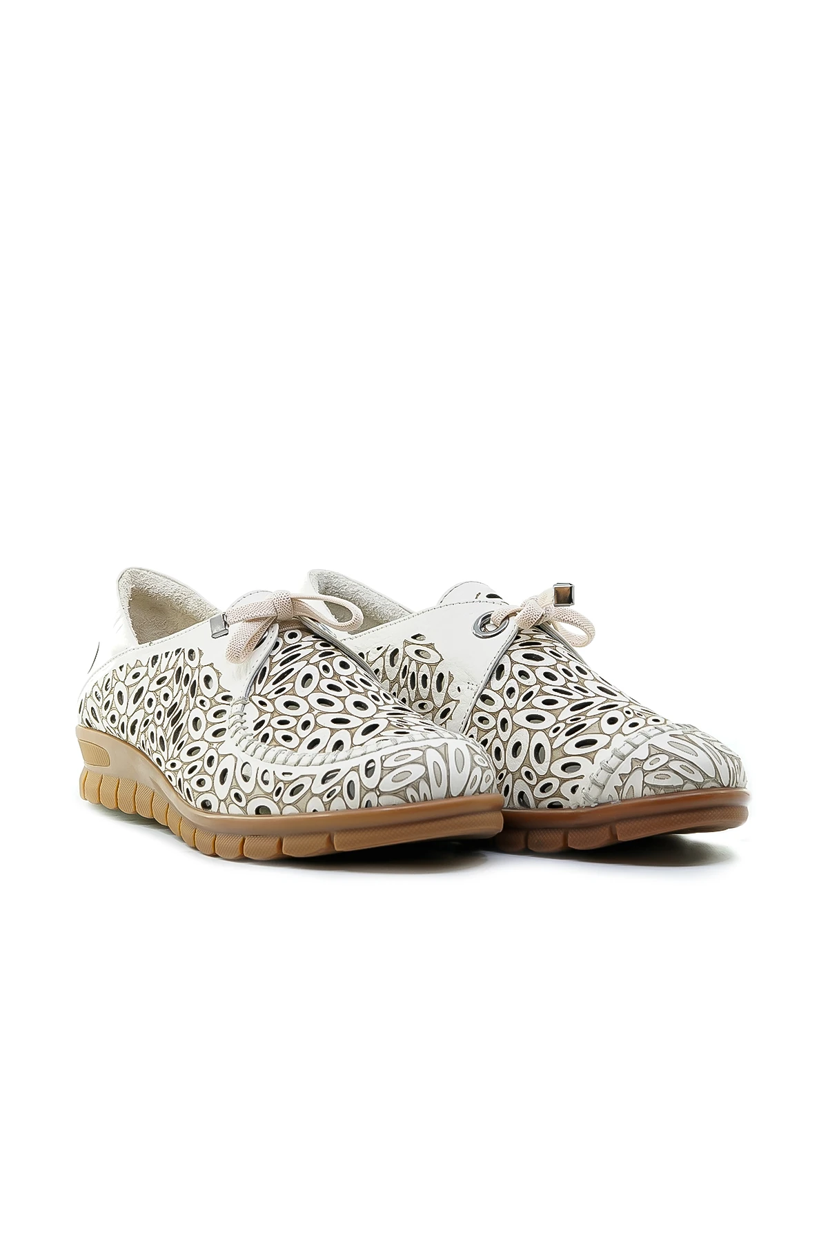 Mammamia Kadın Hakiki Deri Casual Günlük Ayakkabı (36-40) D24YA-840 Z - KEMİK