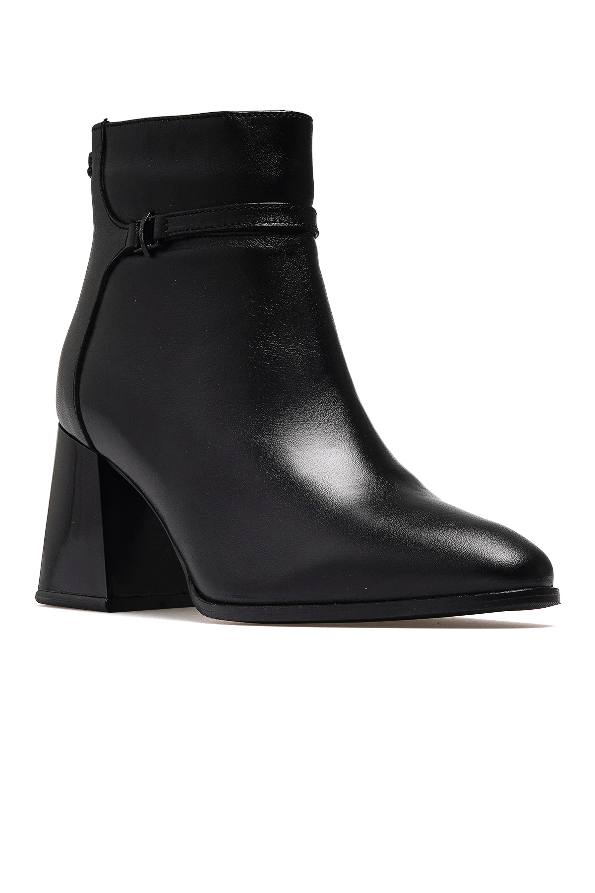 Kadın Hakiki Deri Topuklu Günlük Bot 2553901K Z - SİYAH