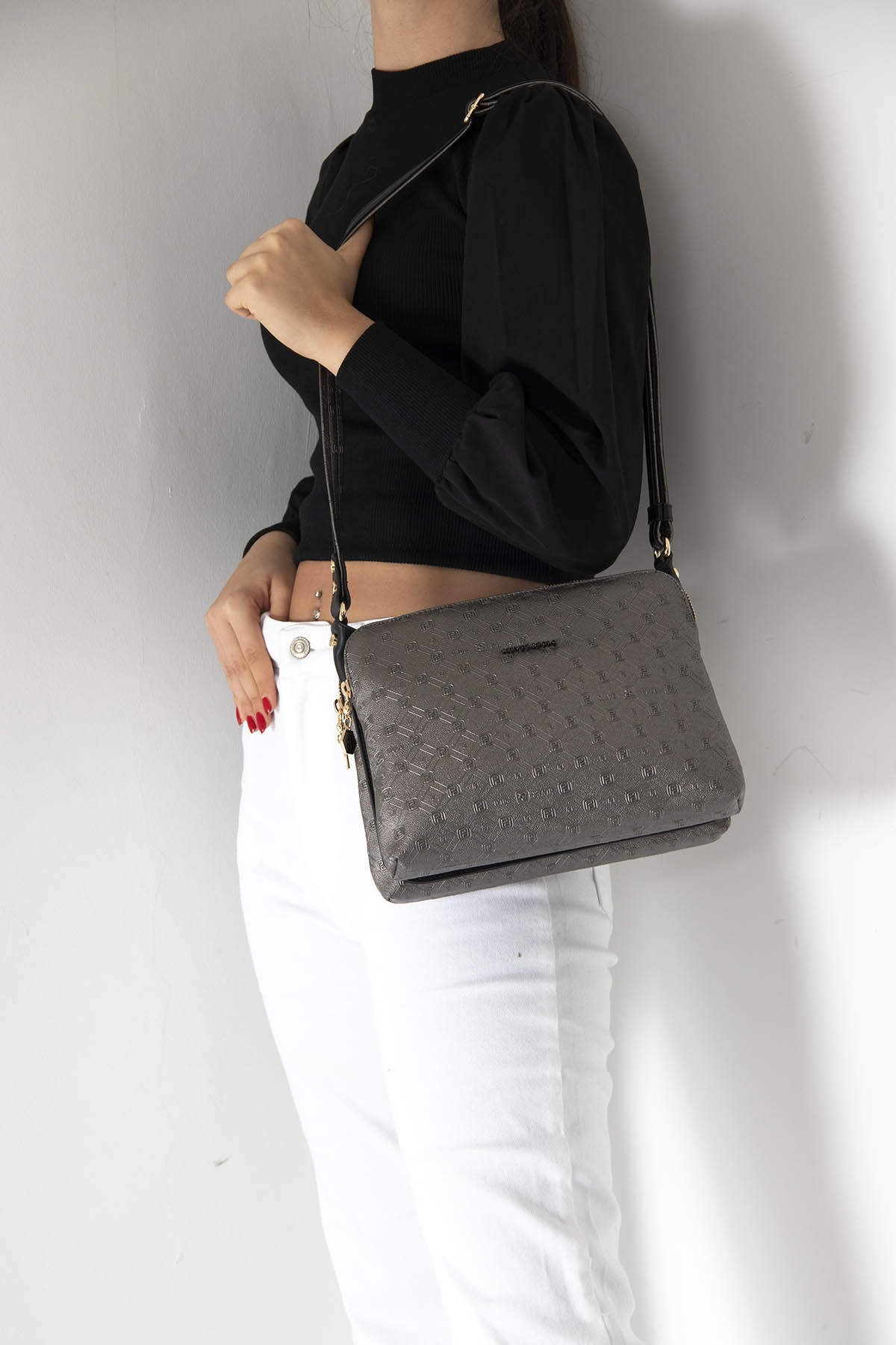 Silver & Polo SP850 Kadın Çapraz Çanta - Gri