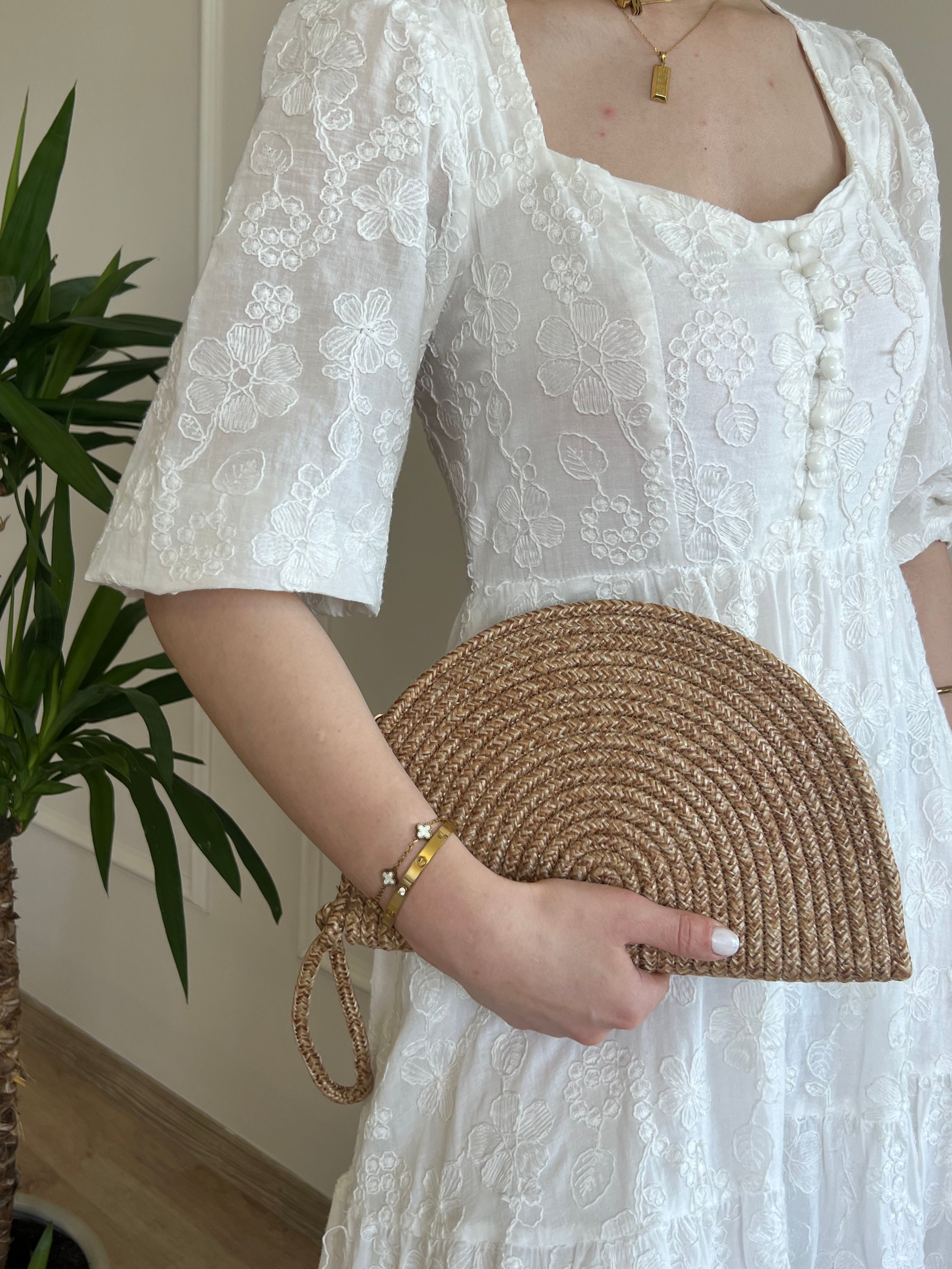 Most  Handmade Hasır Clutch Çanta  - Bej