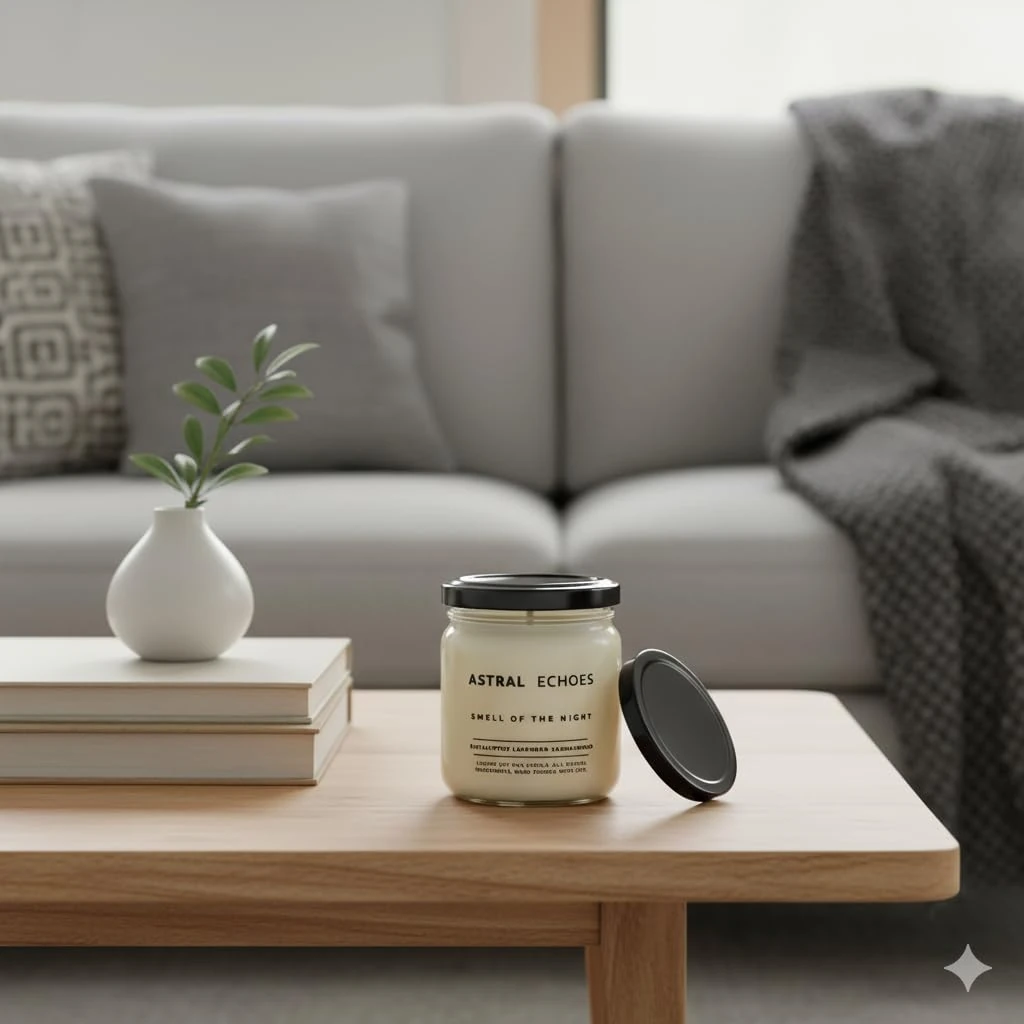 Astral Echoes 2’li Set Doğal Soya Mumu – 7oz Cam Kavanoz – 40+ Saat Yanma Süresi – Okaliptüs, Lavanta & Sandal Ağacı Kokulu Mum – Parafin & Paraben İçermez – Aromaterapi & Hediye Mumu