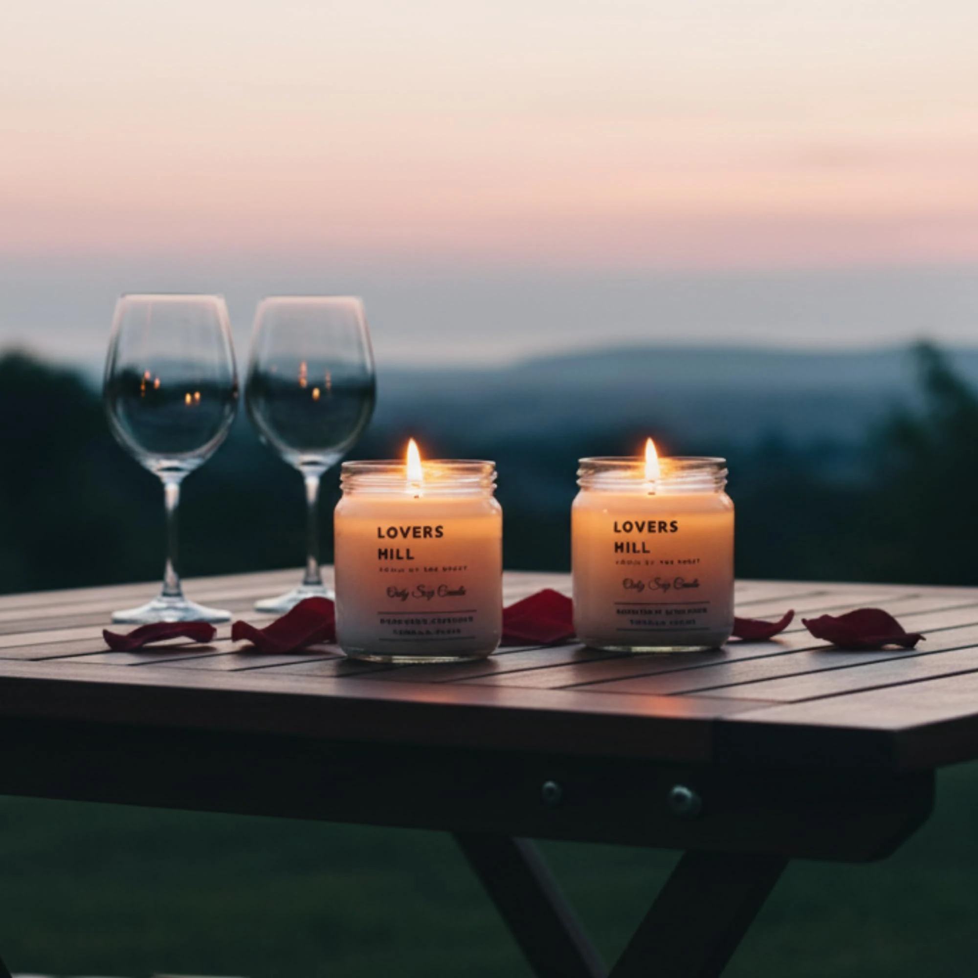 Lovers Hill 2’li Set Doğal Soya Mumu – 7oz Cam Kavanoz – 40+ Saat Yanma Süresi – Mandalina, Tarçın, Vanilya & Ylang Ylang Kokulu Mum – Parafin & Paraben İçermez – Aromaterapi & Hediye Mumu