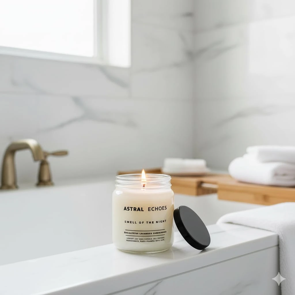 Astral Echoes 2’li Set Doğal Soya Mumu – 7oz Cam Kavanoz – 40+ Saat Yanma Süresi – Okaliptüs, Lavanta & Sandal Ağacı Kokulu Mum – Parafin & Paraben İçermez – Aromaterapi & Hediye Mumu