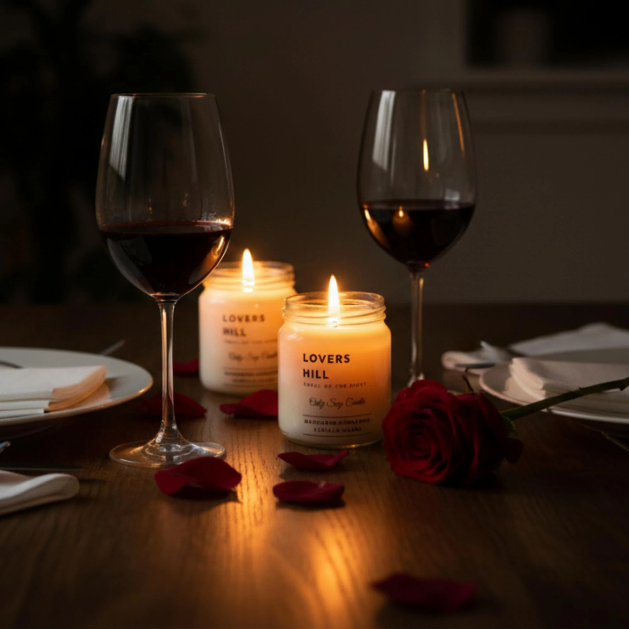 Lovers Hill 2’li Set Doğal Soya Mumu – 7oz Cam Kavanoz – 40+ Saat Yanma Süresi – Mandalina, Tarçın, Vanilya & Ylang Ylang Kokulu Mum – Parafin & Paraben İçermez – Aromaterapi & Hediye Mumu