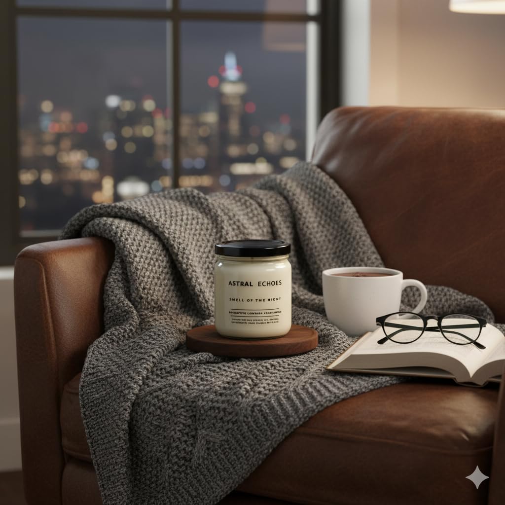 Astral Echoes 2’li Set Doğal Soya Mumu – 7oz Cam Kavanoz – 40+ Saat Yanma Süresi – Okaliptüs, Lavanta & Sandal Ağacı Kokulu Mum – Parafin & Paraben İçermez – Aromaterapi & Hediye Mumu