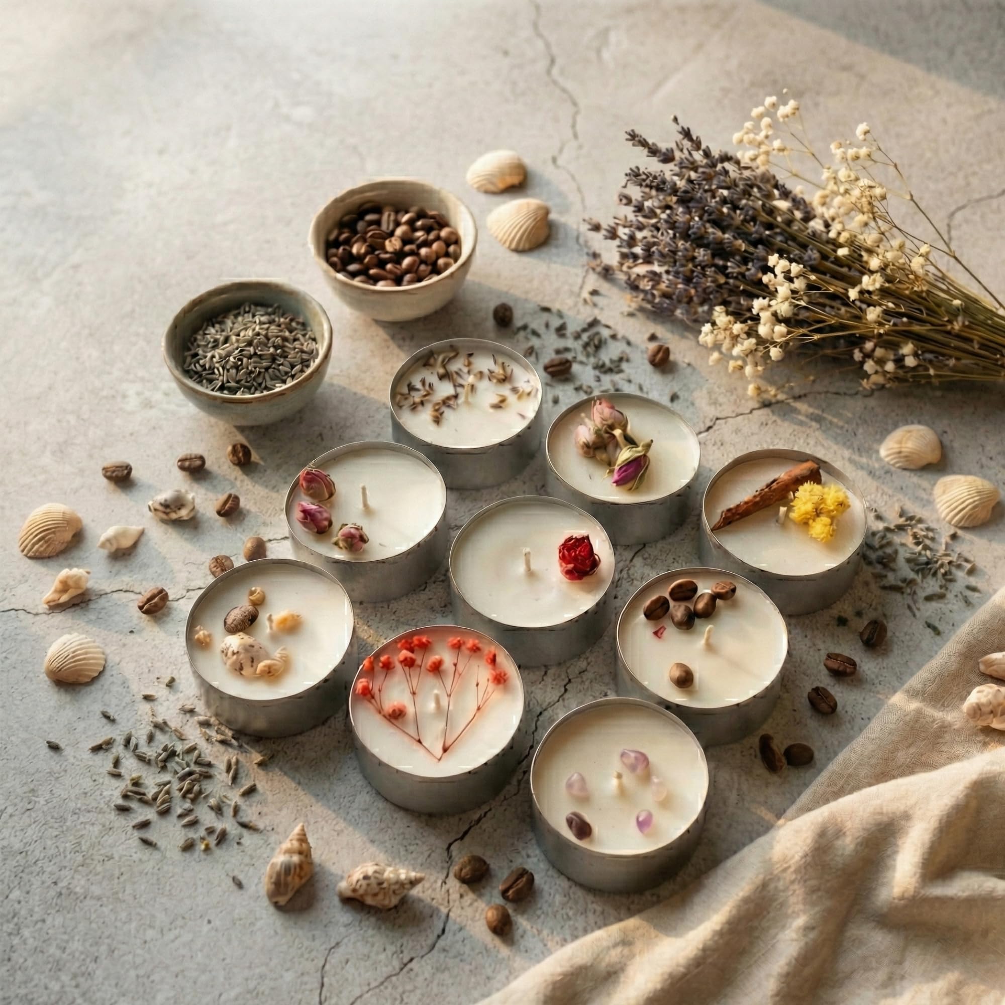 Smell of the Night 9'lu XXL tealight soya mumu,normalden 4 kat büyük,36 Tealight ile eşdeğer,Hediyelik doğal soya mumu,48 gr, 16 saat yanma süresi, nane çikolata vanilya kokulu (Nane, çikolata, vanilya)