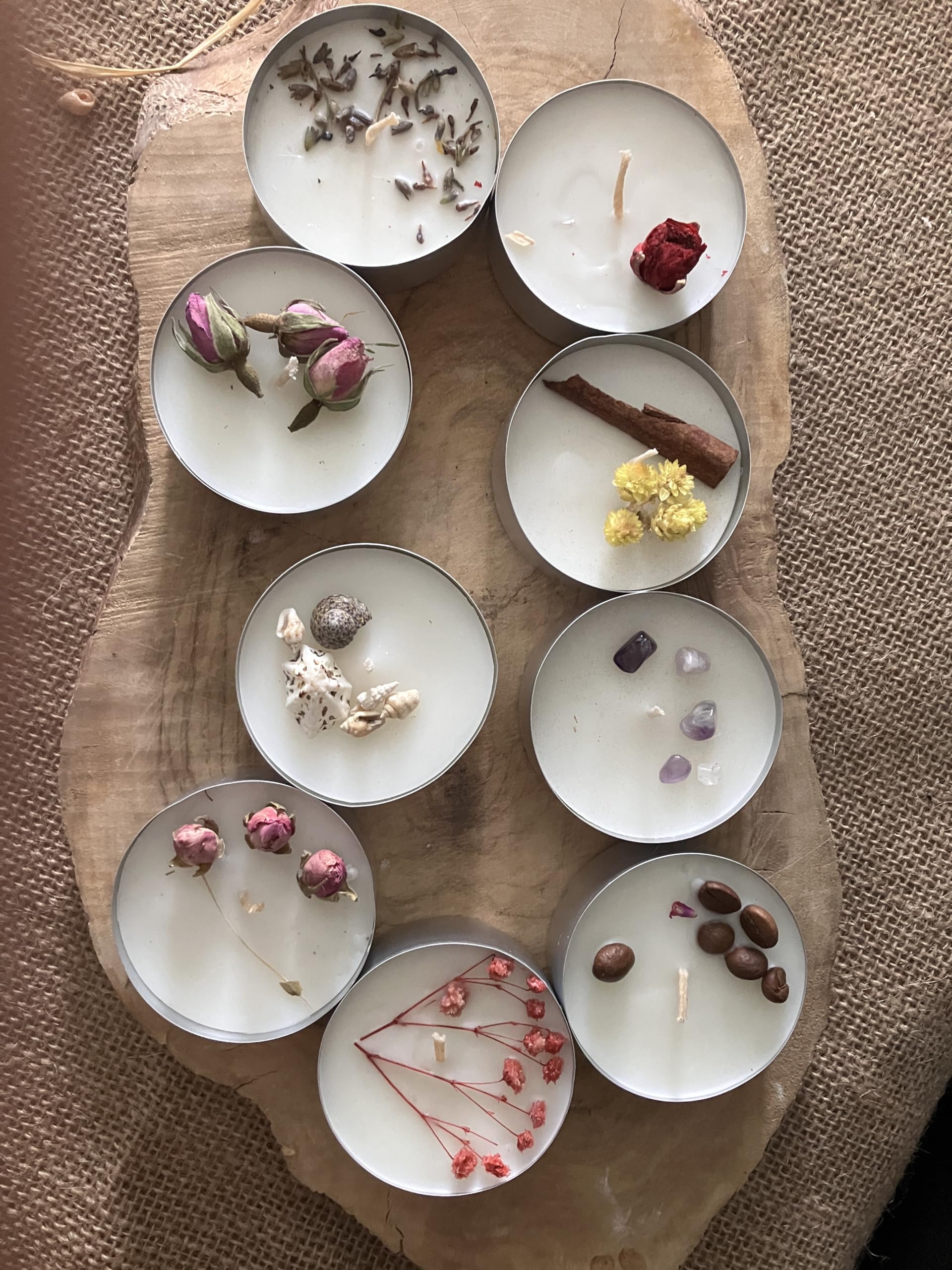 XL Boy Tealight Soya Mum – 9’lu Bundle (36 Normal Tealight Eşdeğer) – Tarçın, Mandalina, Sandal Ağacı Kokulu – 14 Saat Yanma Süresi – Doğal & El Yapımı Kokulu Mum