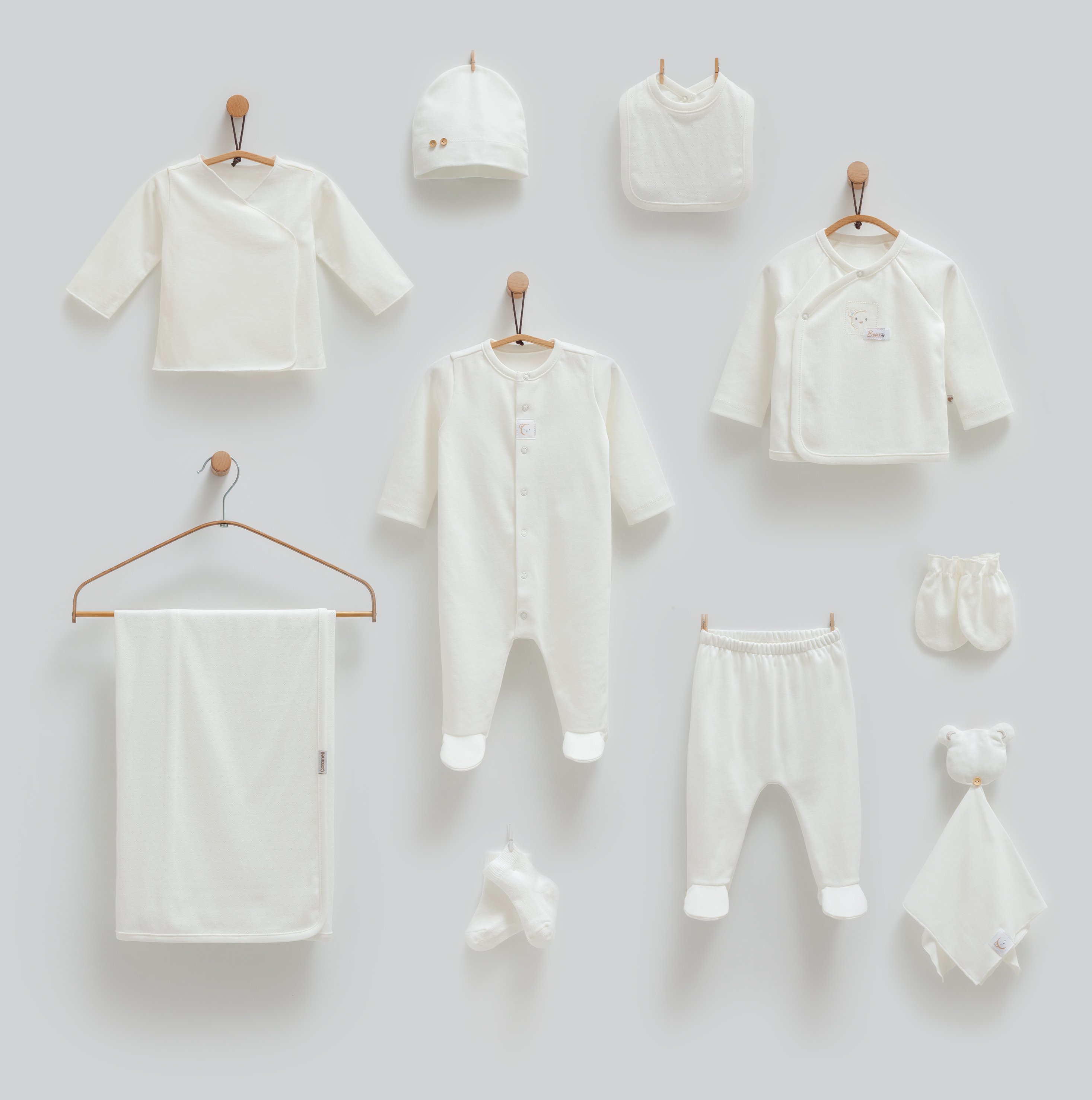 Caramell Premium Cute Bear 10lu Hastane Çıkışı Seti - Ekru