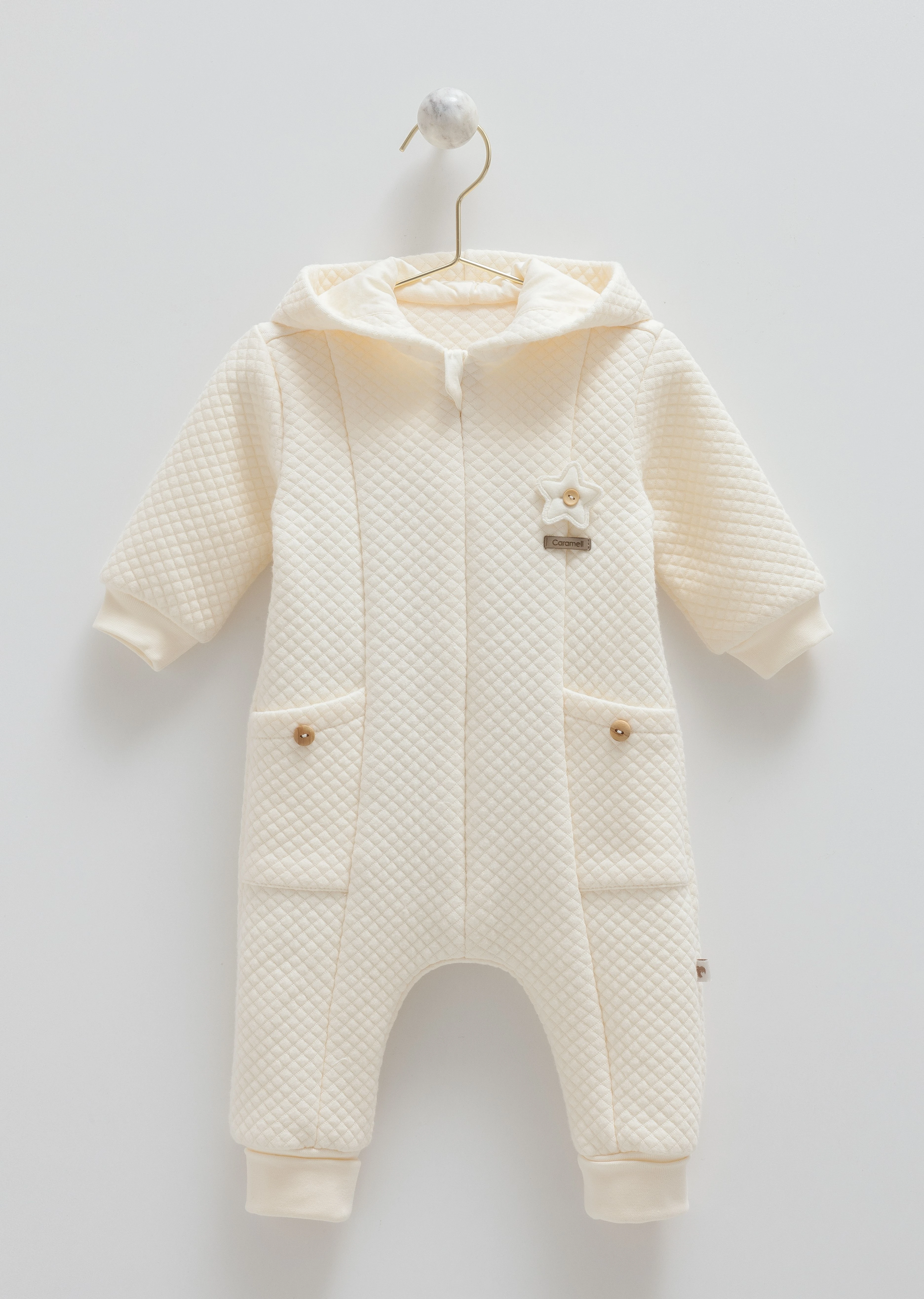 Caramell Good Vibes Kapüşonlu Kalın Tulum 