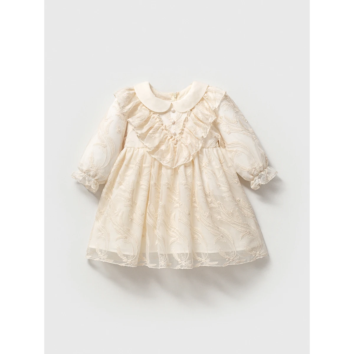 Fırfırlı Uzun Kol Elbise