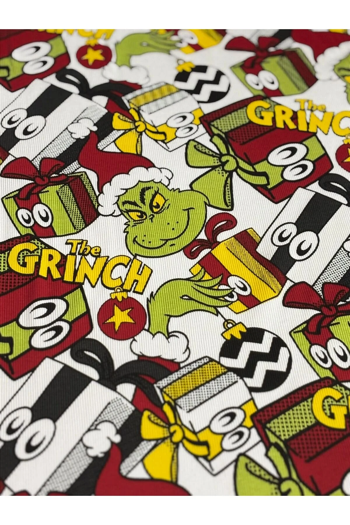 Grinch Dijital Baskılı Kaşkorse Kumaş | Esnek ve Yumuşak | Canlı Renkli Desen | Çocuk Giyim