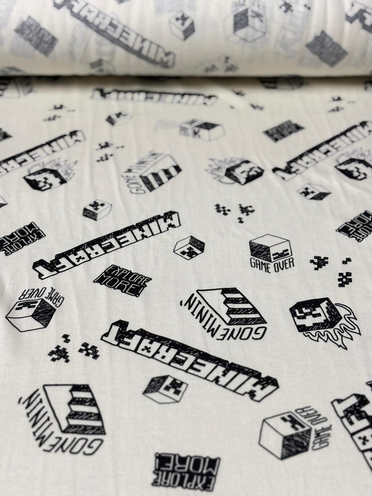 Oyun Temalı Baskılı Süprem Kumaş – %100 Pamuk – 170 cm En | Yumuşak doku, Pamuklu Penye Kumaş