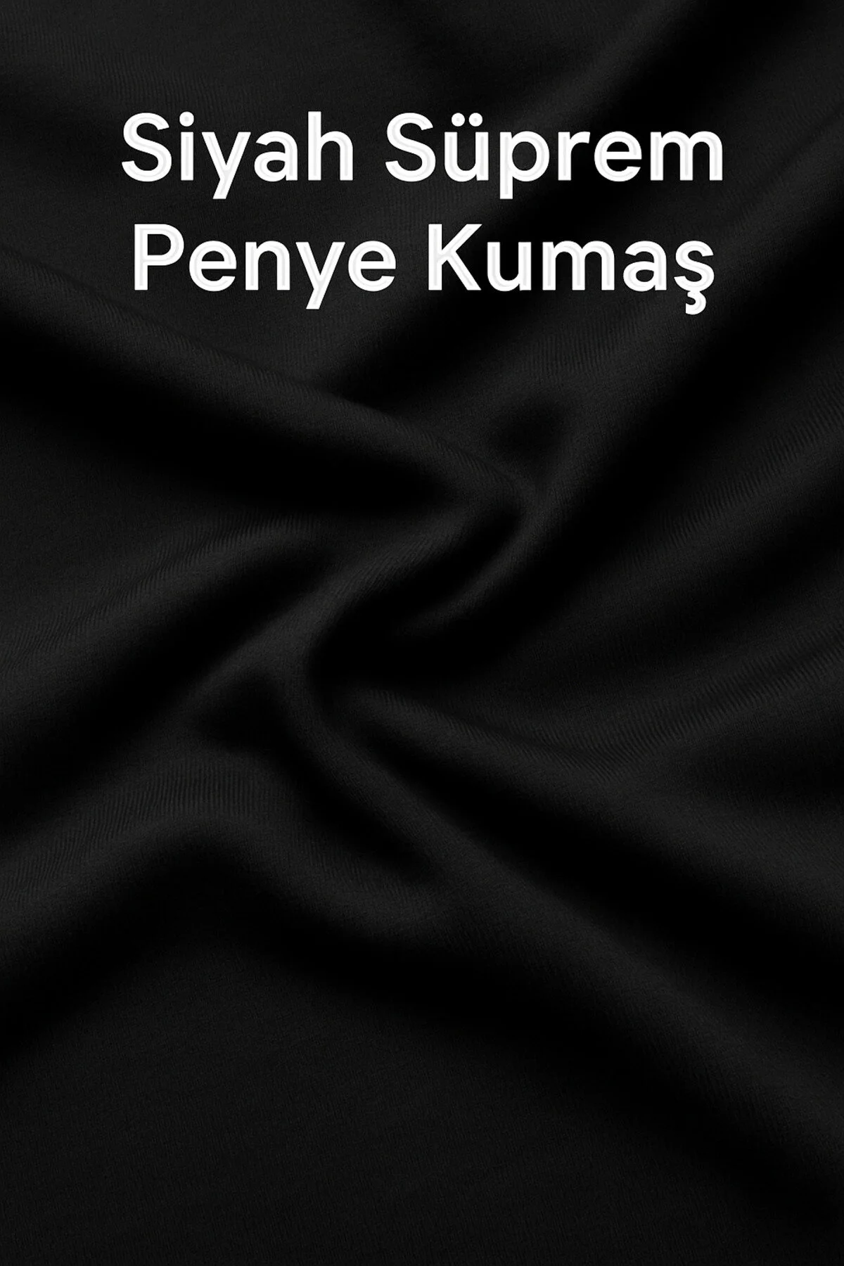 Siyah Süprem Penye Kumaş - %100 Pamuk - EN:170cm