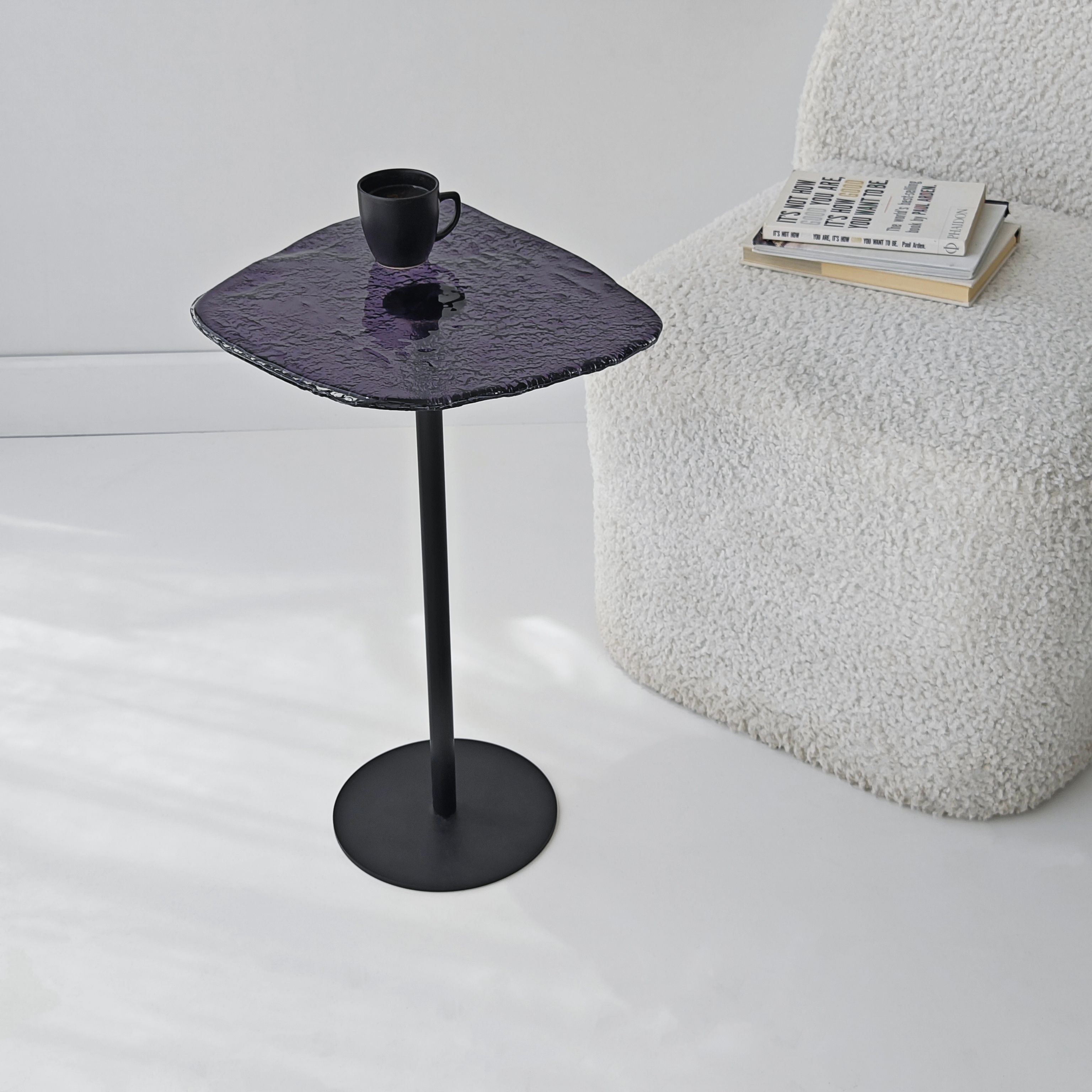 Purple El Yapımı Cam sehpa