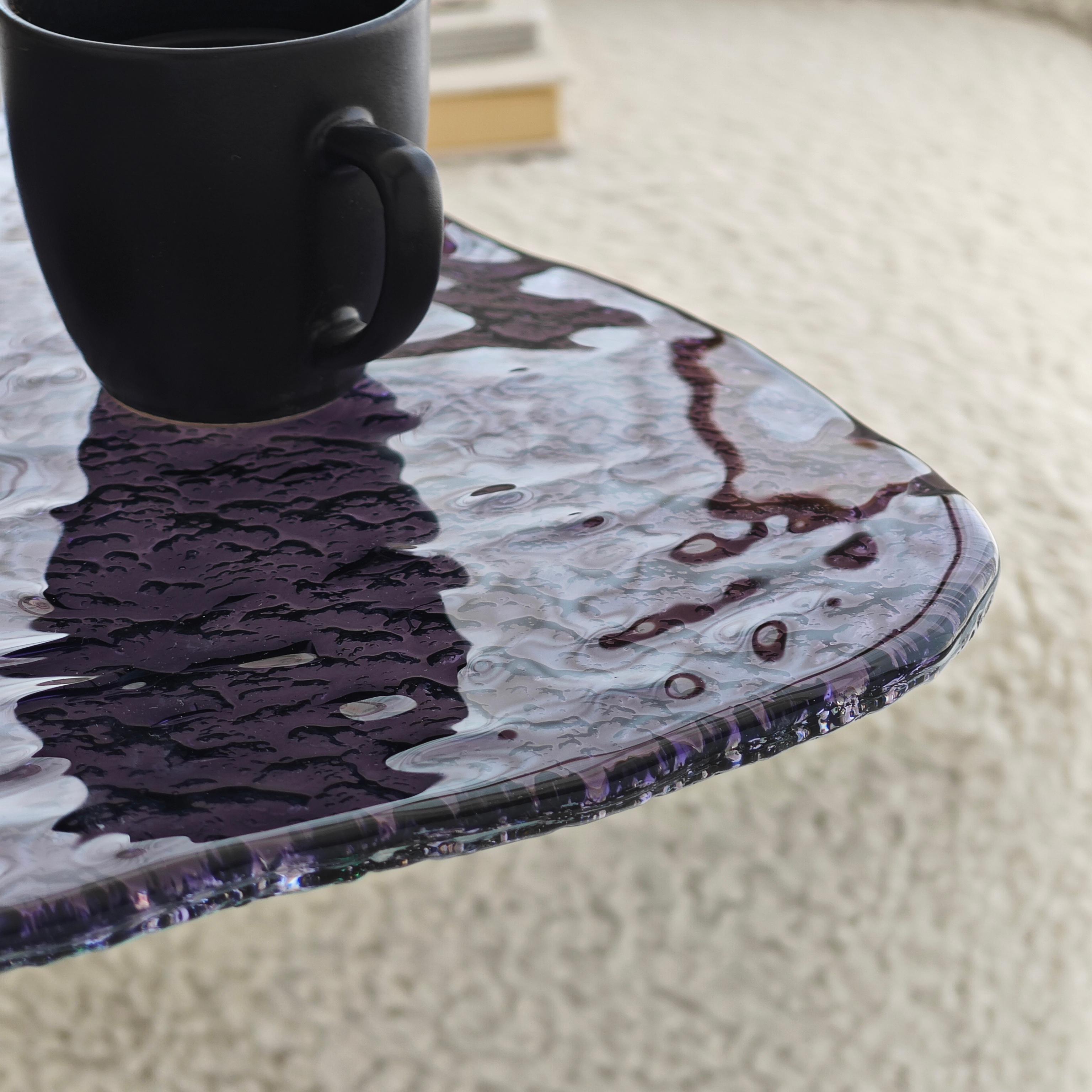 Purple El Yapımı Cam sehpa